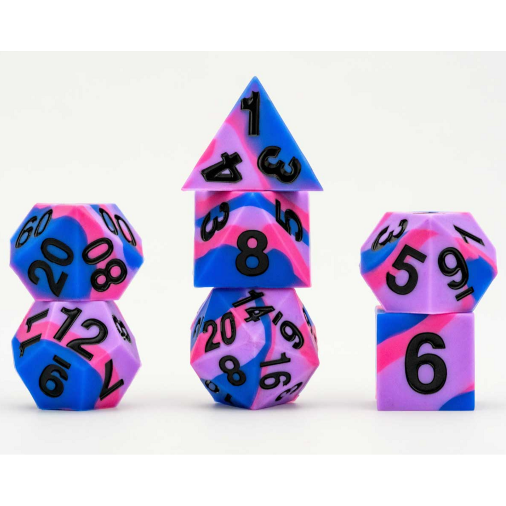 FanRoll by Metallic Dice Games Sharp Edge Silicone Pride Dice Set