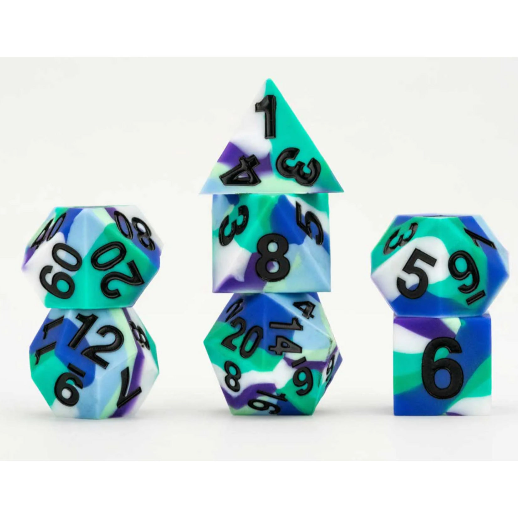 FanRoll by Metallic Dice Games Sharp Edge Silicone Pride Dice Set