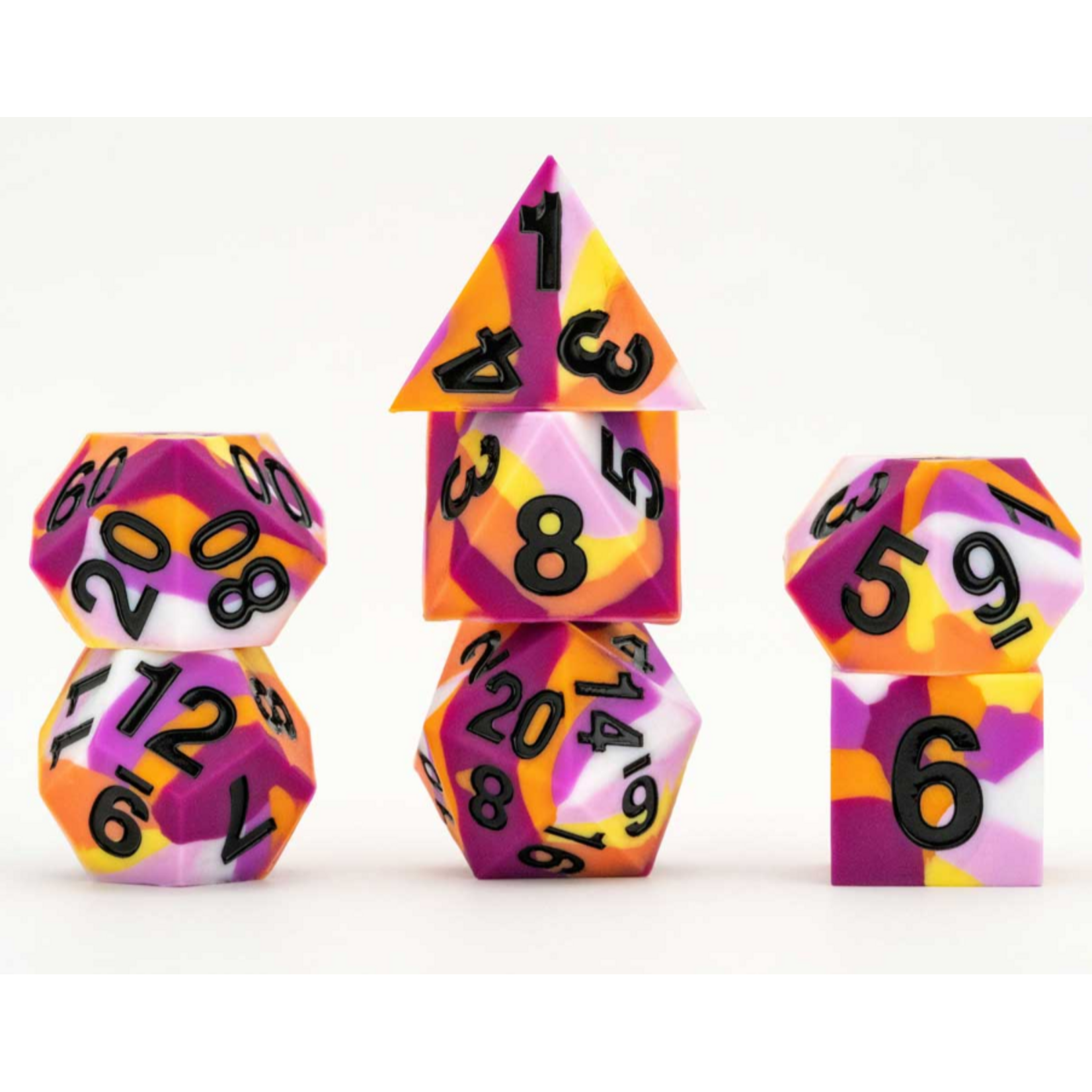 FanRoll by Metallic Dice Games Sharp Edge Silicone Pride Dice Set