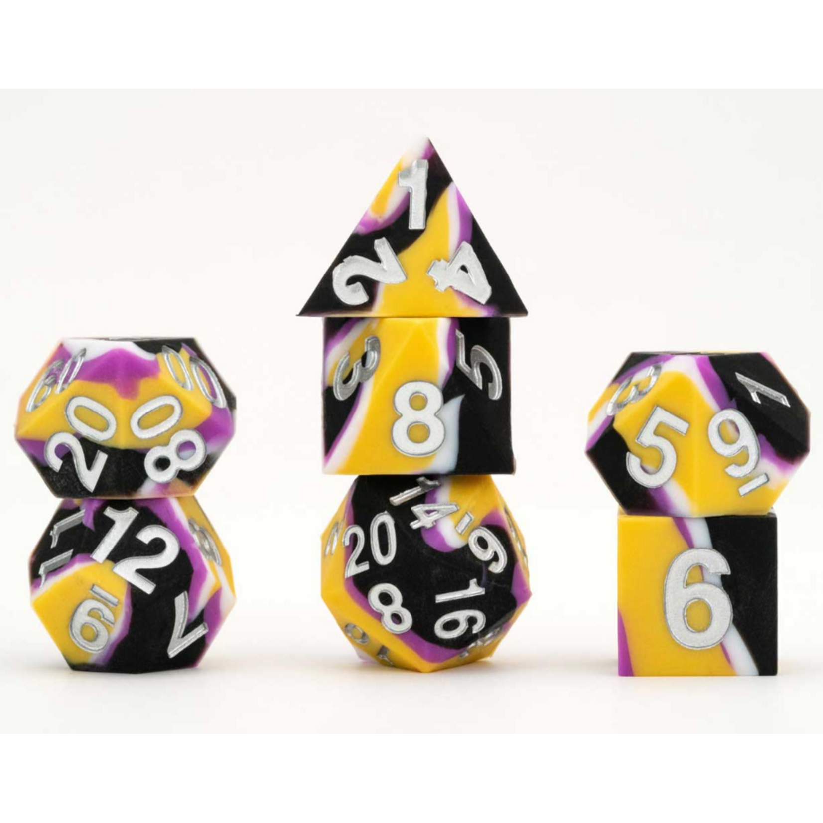 FanRoll by Metallic Dice Games Sharp Edge Silicone Pride Dice Set