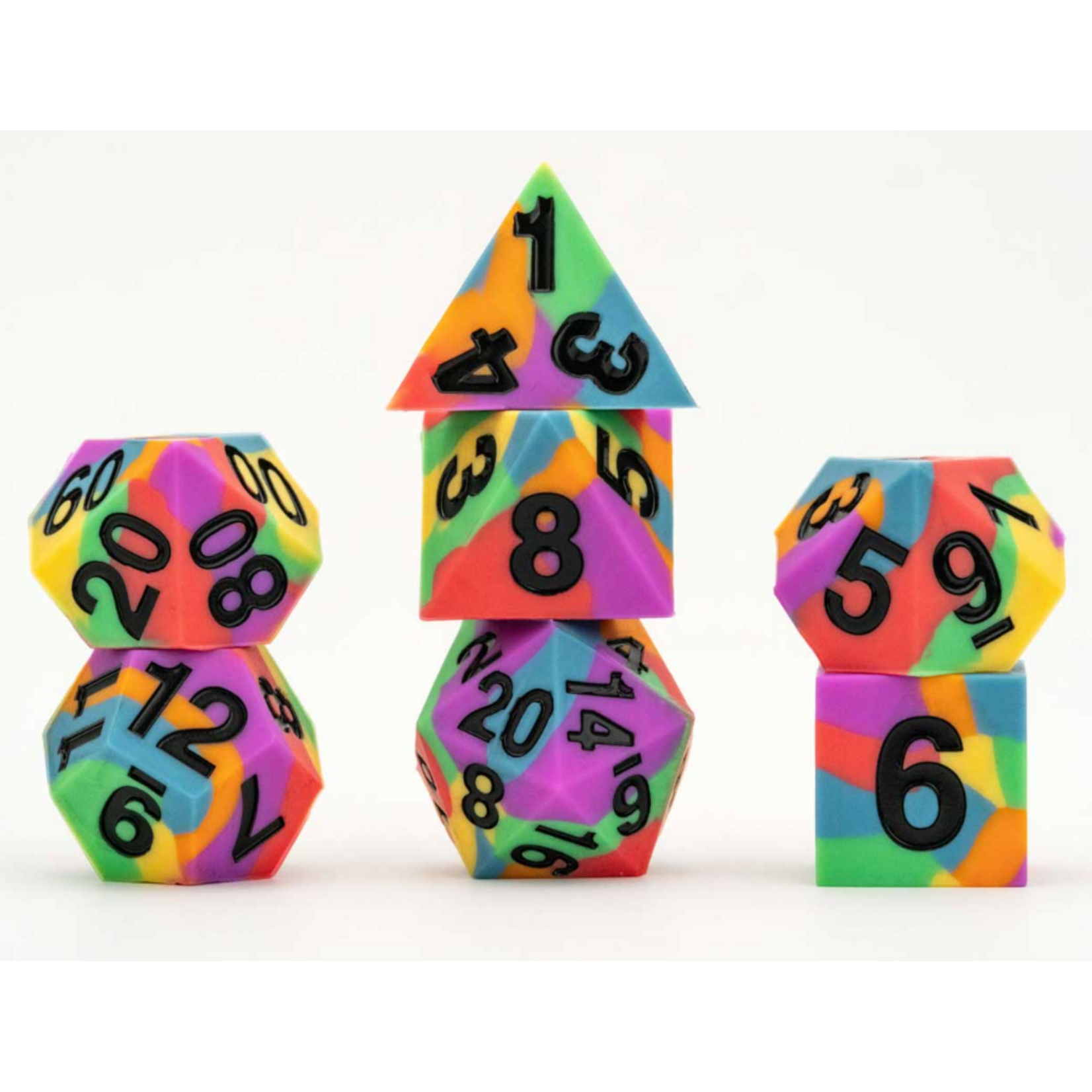 FanRoll by Metallic Dice Games Sharp Edge Silicone Pride Dice Set