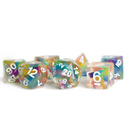 FanRoll by Metallic Dice Games Color Spray Semi-Sharp Edge Resin Dice Set