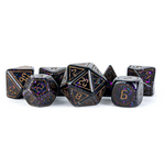 FanRoll by Metallic Dice Games 16mm Resin Dice Set: Framed Void with Copper Numbers