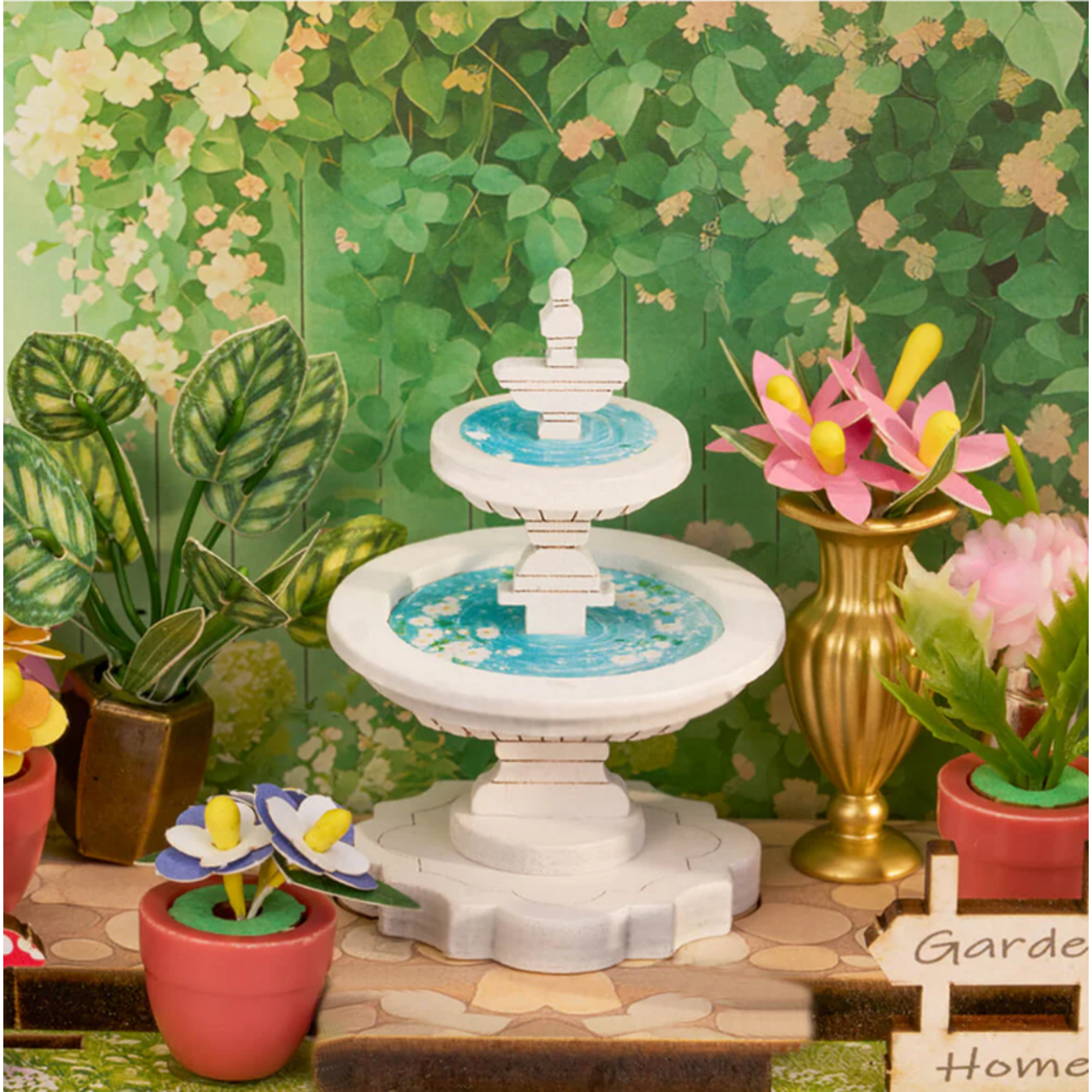 Robotime Rolife: Green Fountain Garden Mini Store