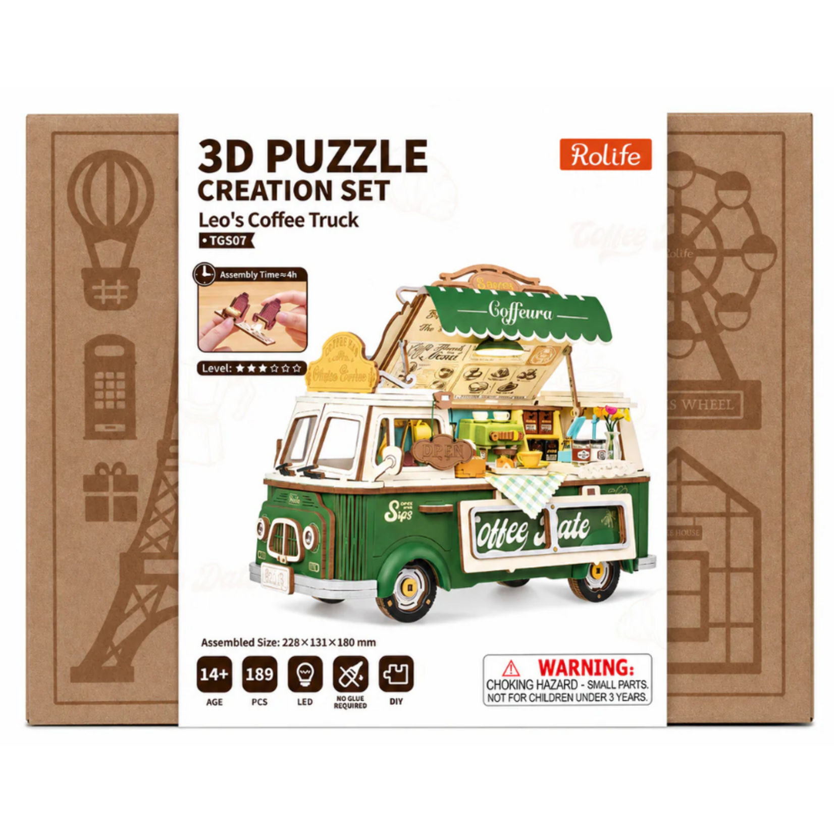 Robotime Rolife: Leo's Coffee Truck 3D Puzzle Creation Set