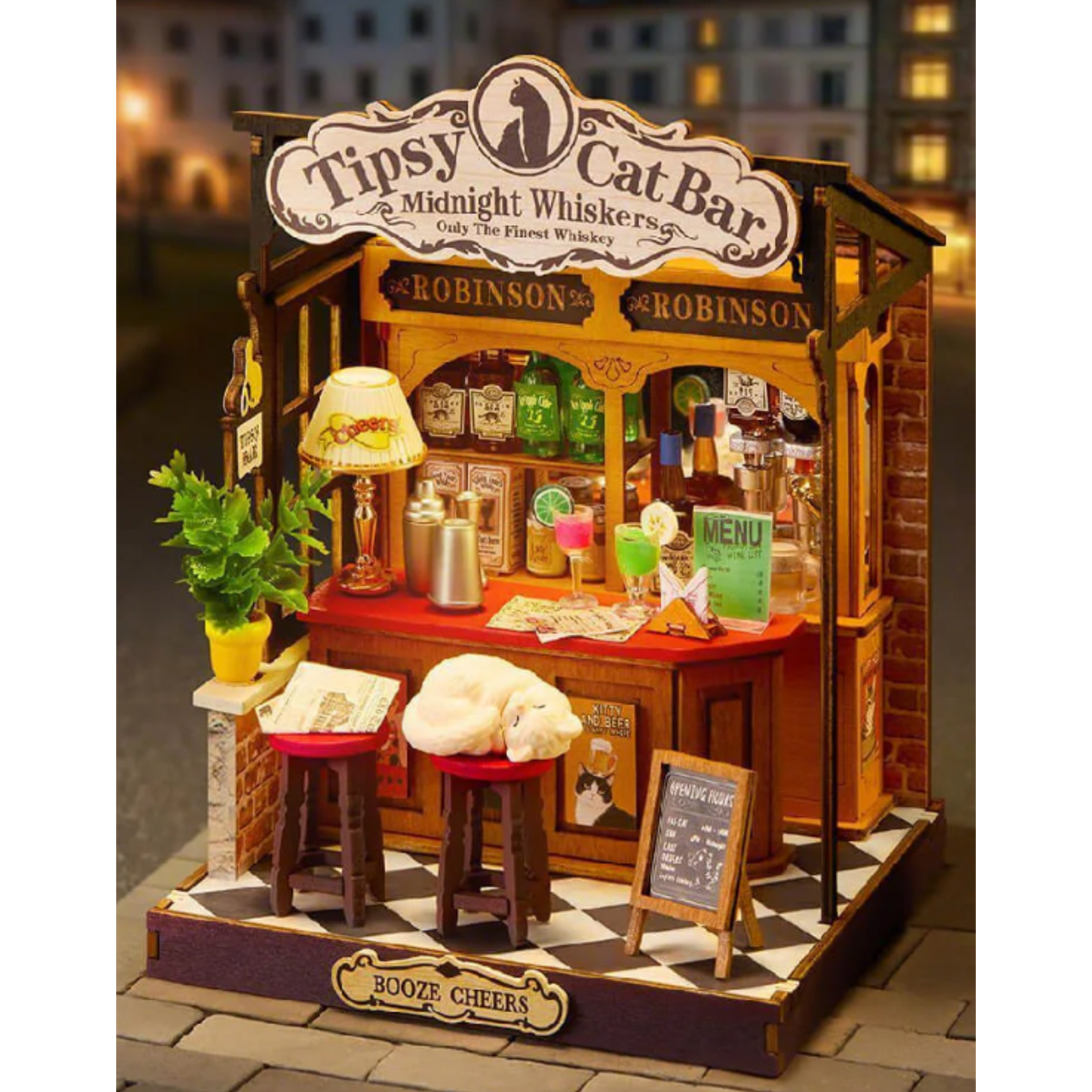 Robotime Rolife: Tipsy Cat Bar DIY Miniature House