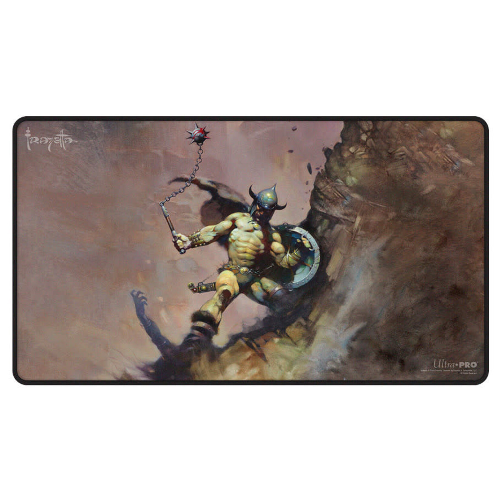 Ultra Pro Black Stitched Playmat: Artist Spotlight: Frank Frazetta - "Warrior with Ball and Chain"