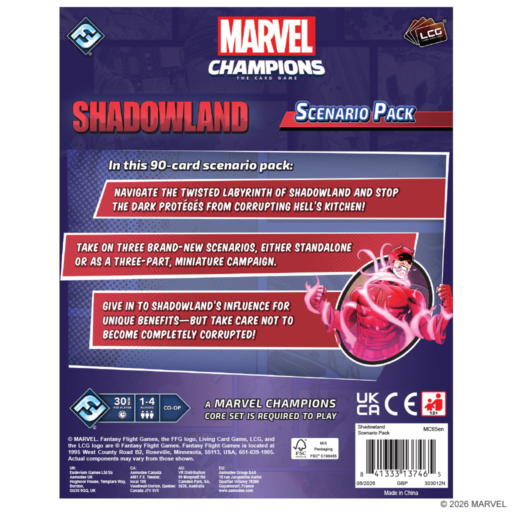 Fantasy Flight Games PRERELEASE Marvel Champions: Shadowland Scenario Pack