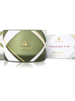 Thymes Fraser Fir Frosted Plaid Poured Candle * Set of 2 * 3 oz each