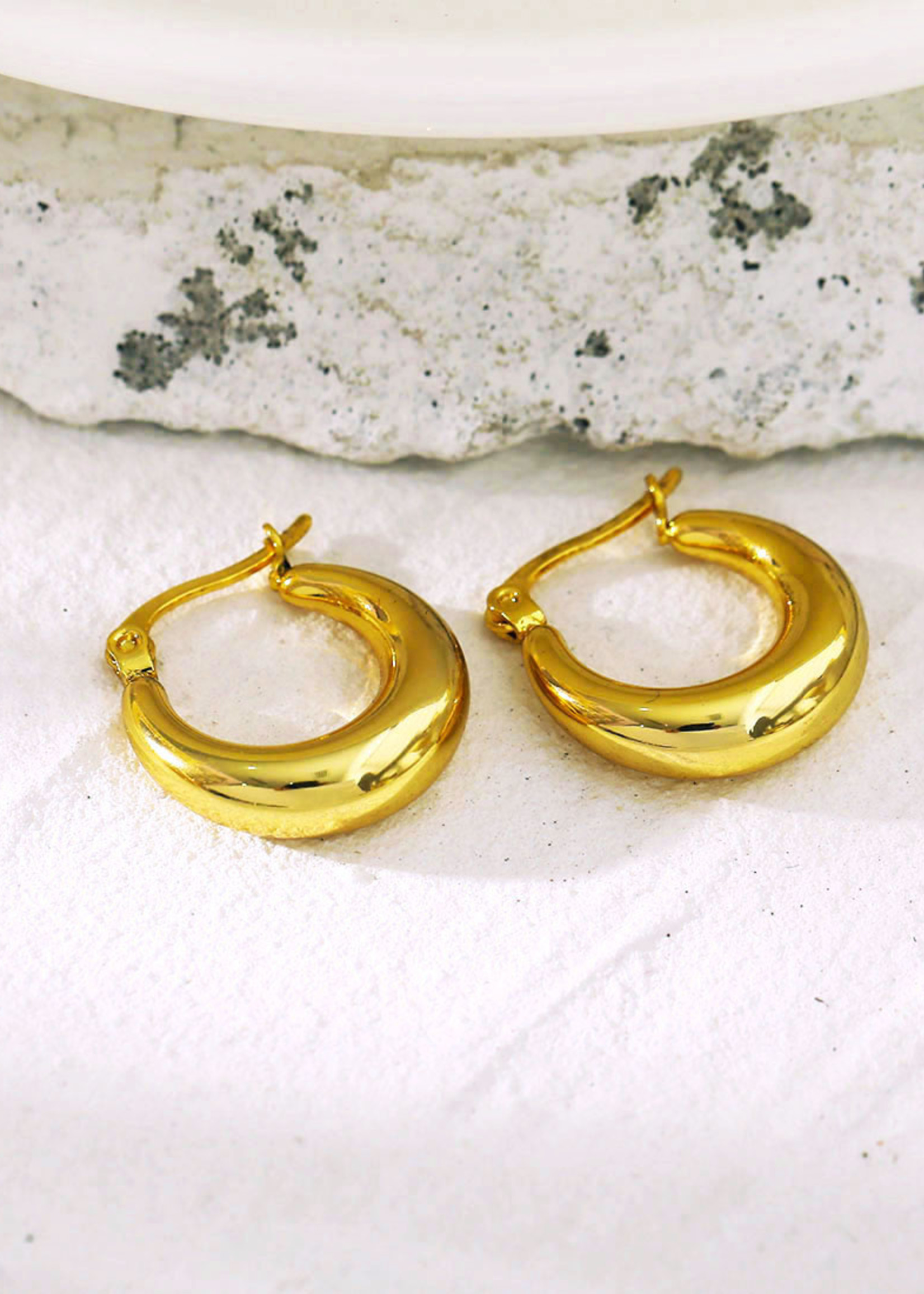 Hackney Nine/Dye Cast Amber Gold mini Hoops