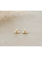 Glee Elegance Studs-white pearl/opal Rose Gold