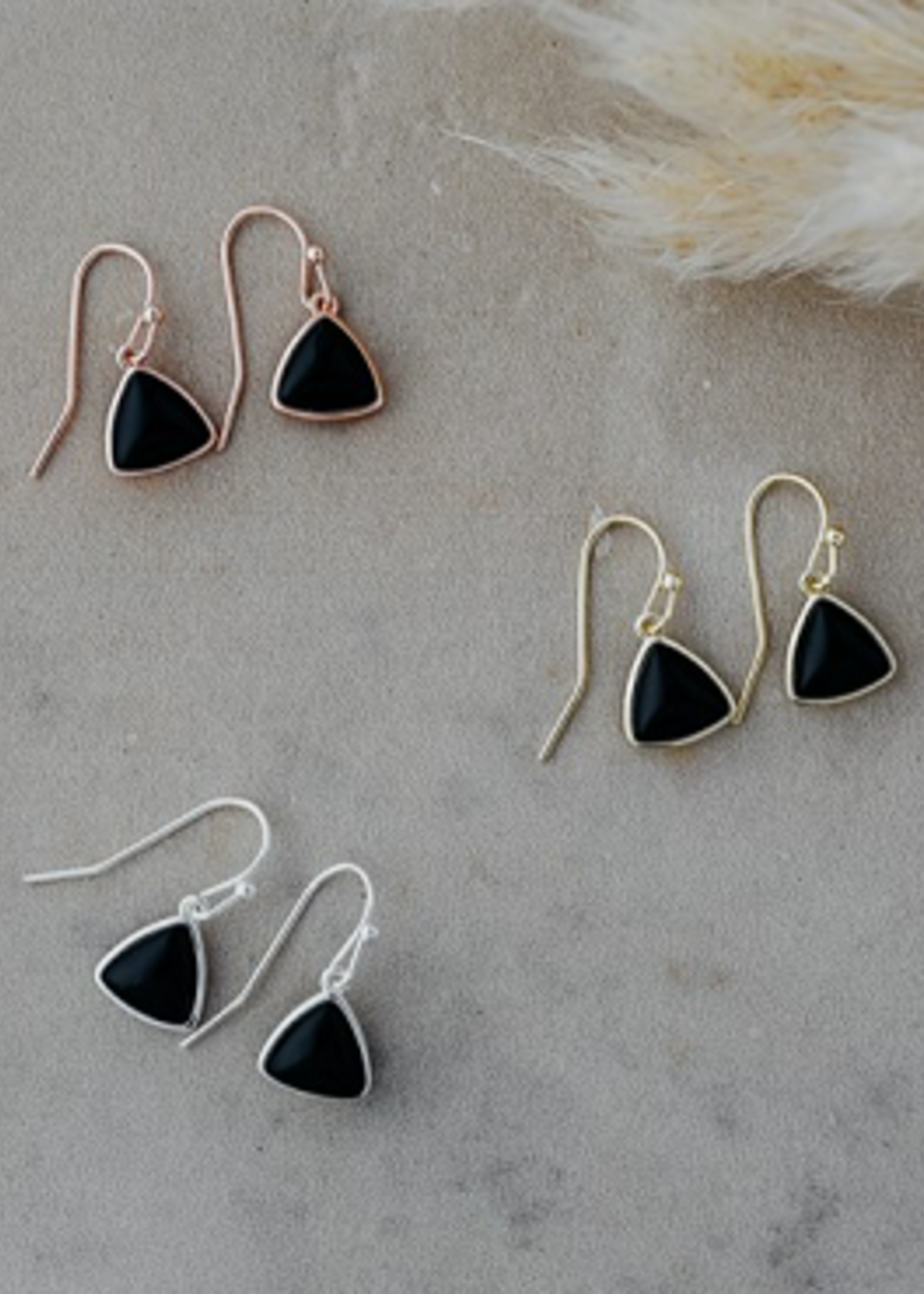 Glee Elsie Earrings * Gold & Black Onyx