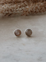 Glee Anytime Studs * Silver * Grey moonstone