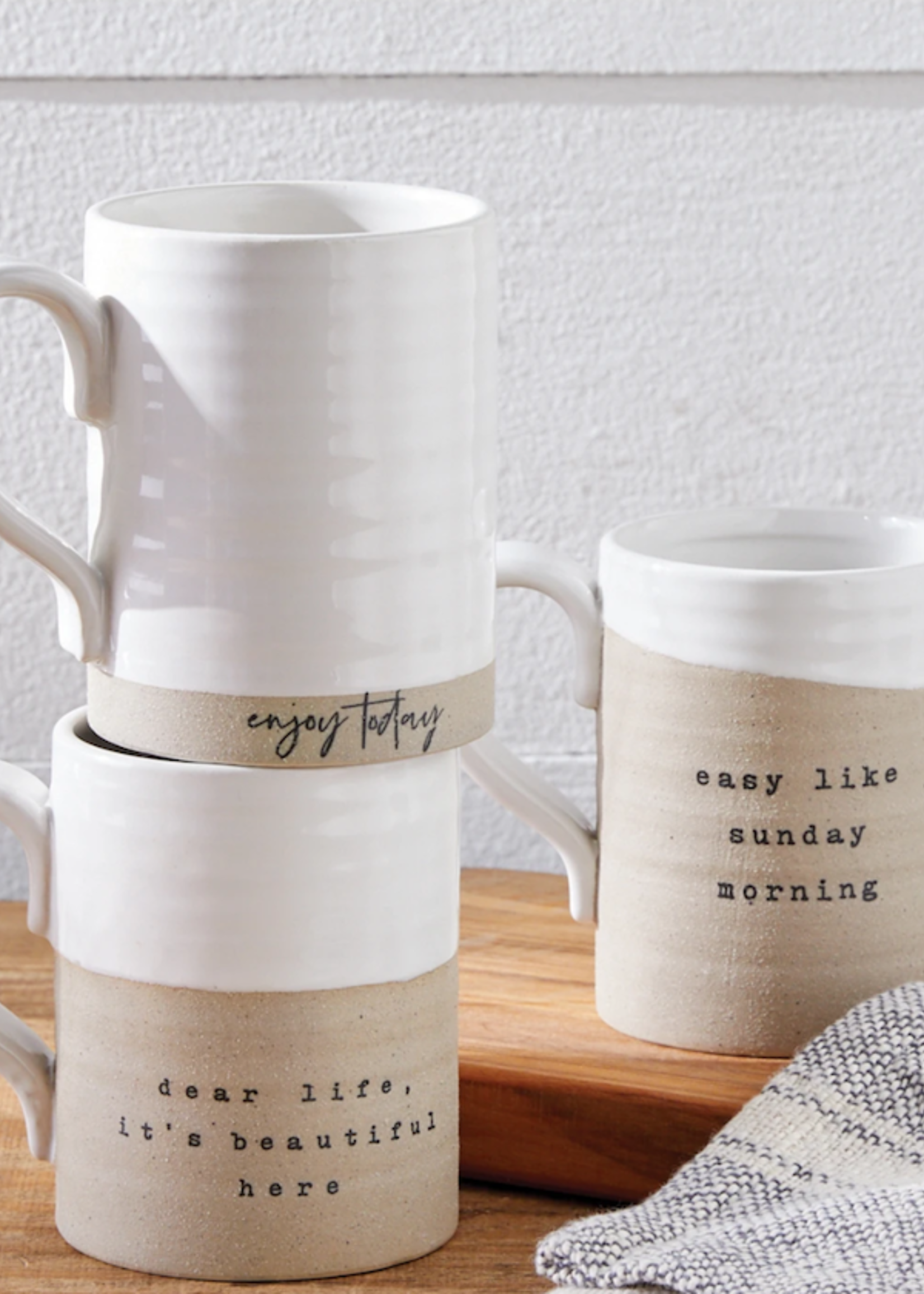 Mudpie "Enjoy Today" Stoneware Mug