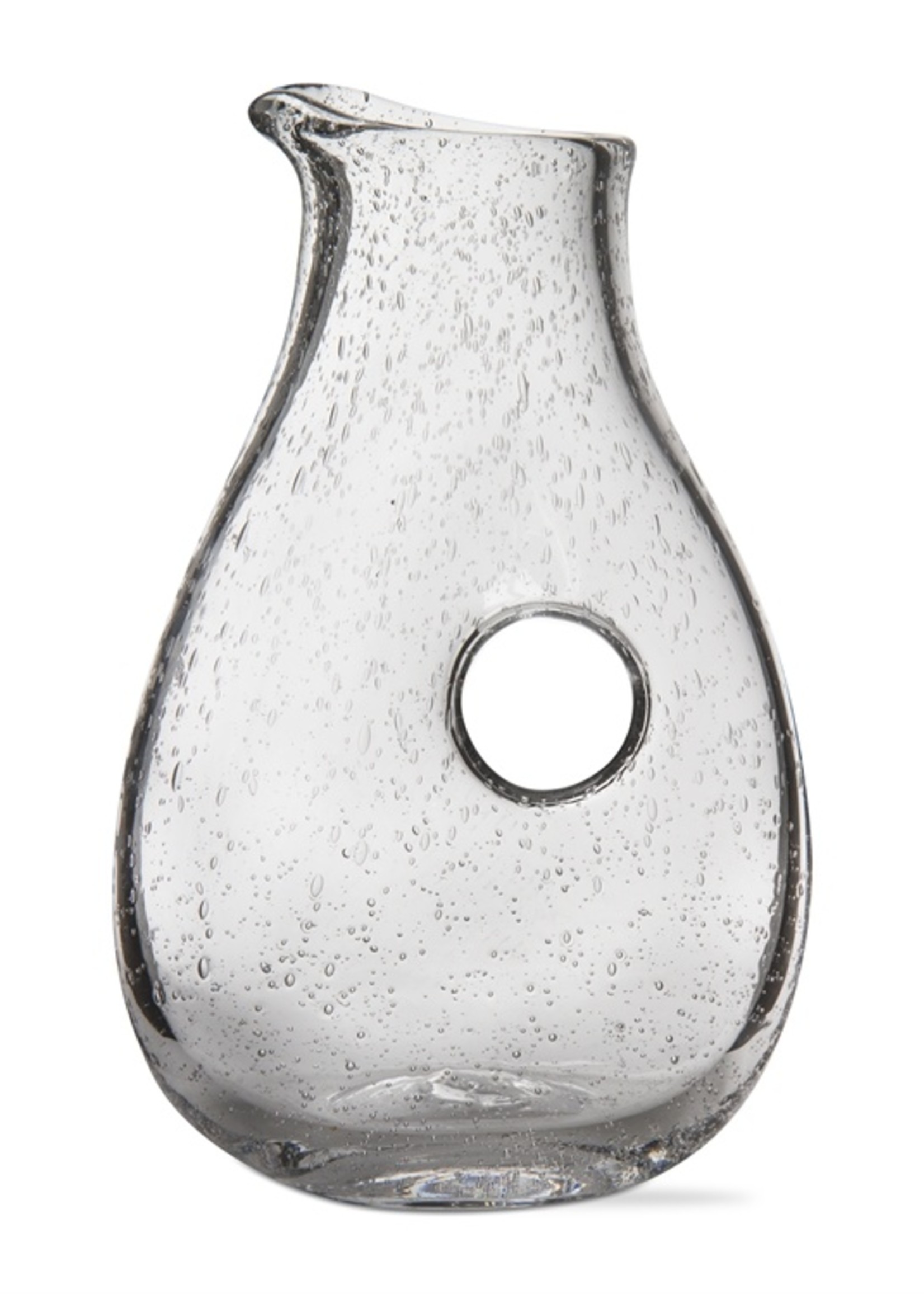 Tag Bubble Glass Pitcher w/Open Handle