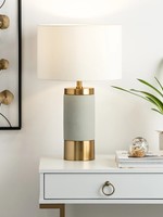 Torre & Tagus Loris Column Brass & Cement Lamp