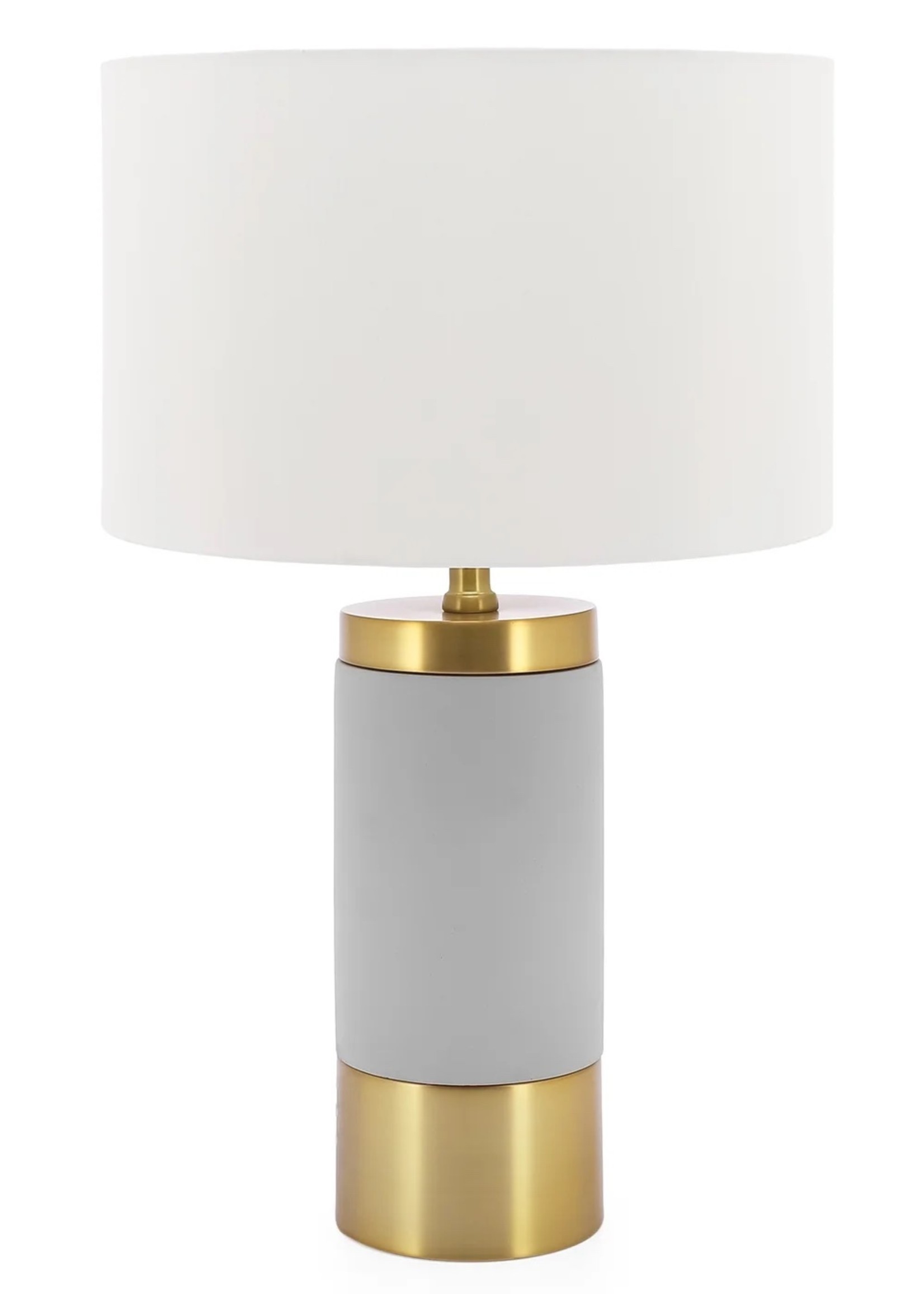 Loris Column Brass & Cement Lamp