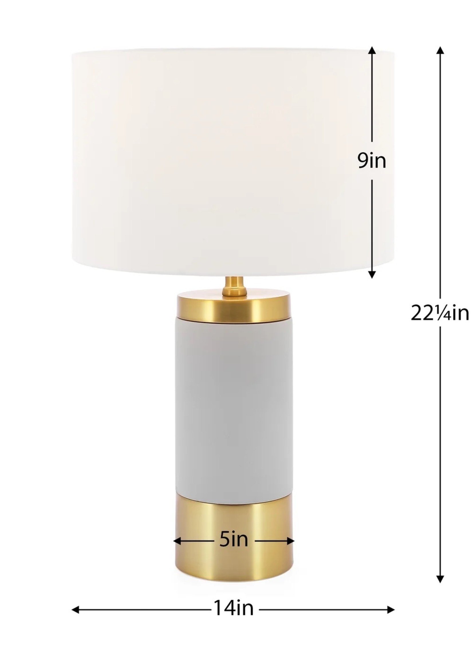 Torre & Tagus Loris Column Brass & Cement Lamp
