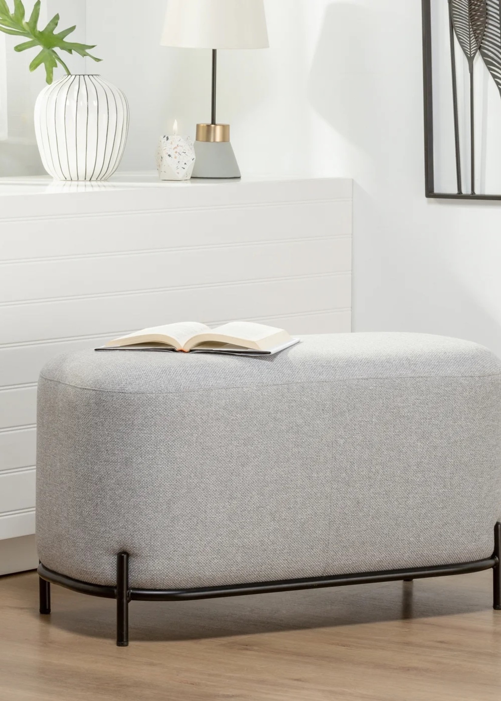 Torre & Tagus Pender Pin Leg Bench * Grey