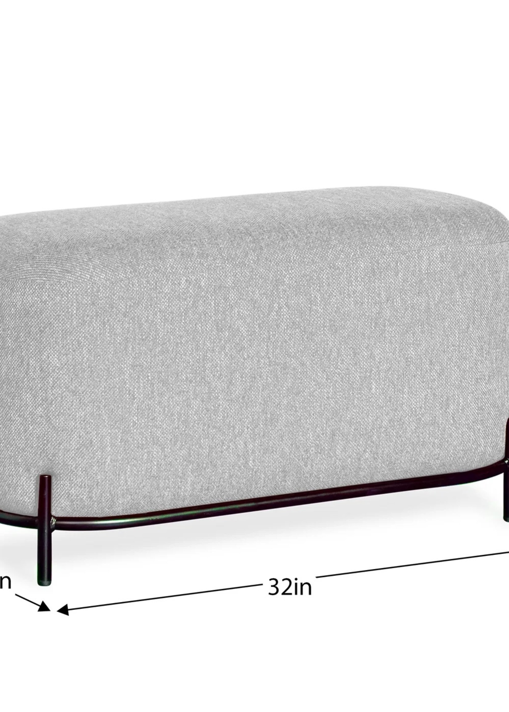 Torre & Tagus Pender Pin Leg Bench * Grey
