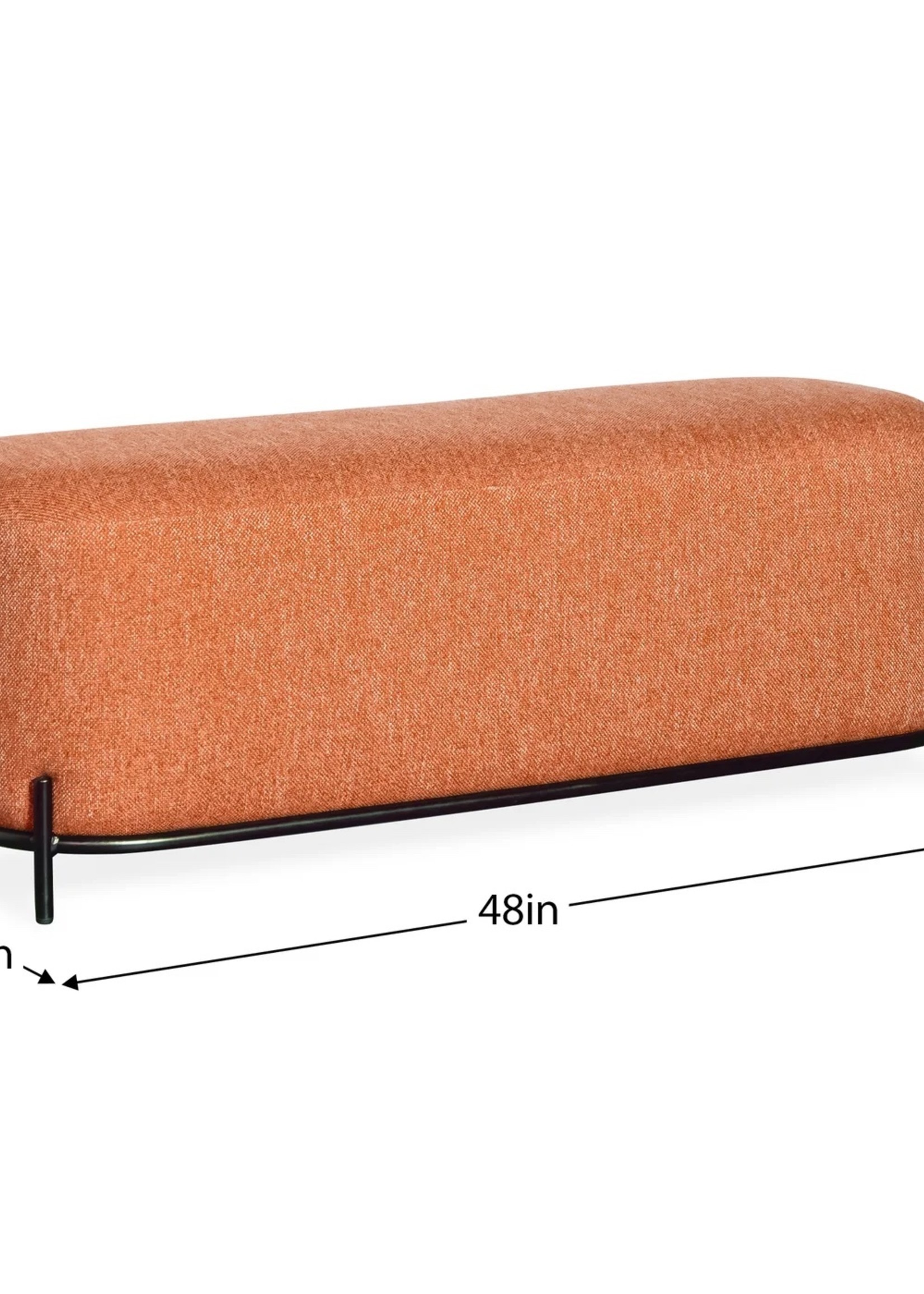 Torre & Tagus Pender Pin Leg Long Bench * Orange