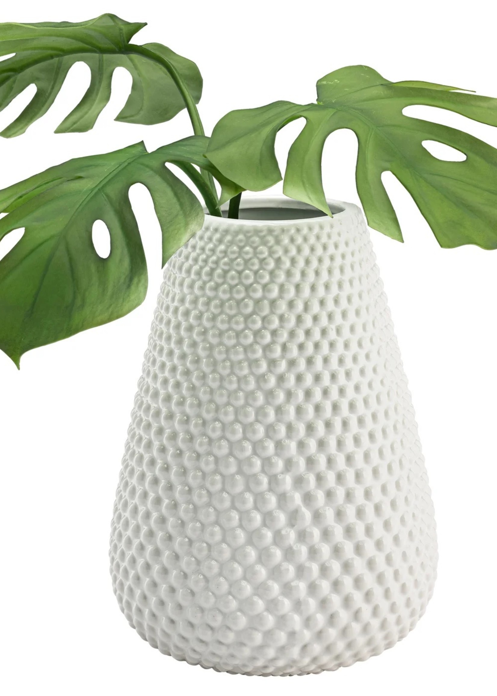 Ceramic White Tapered Vase