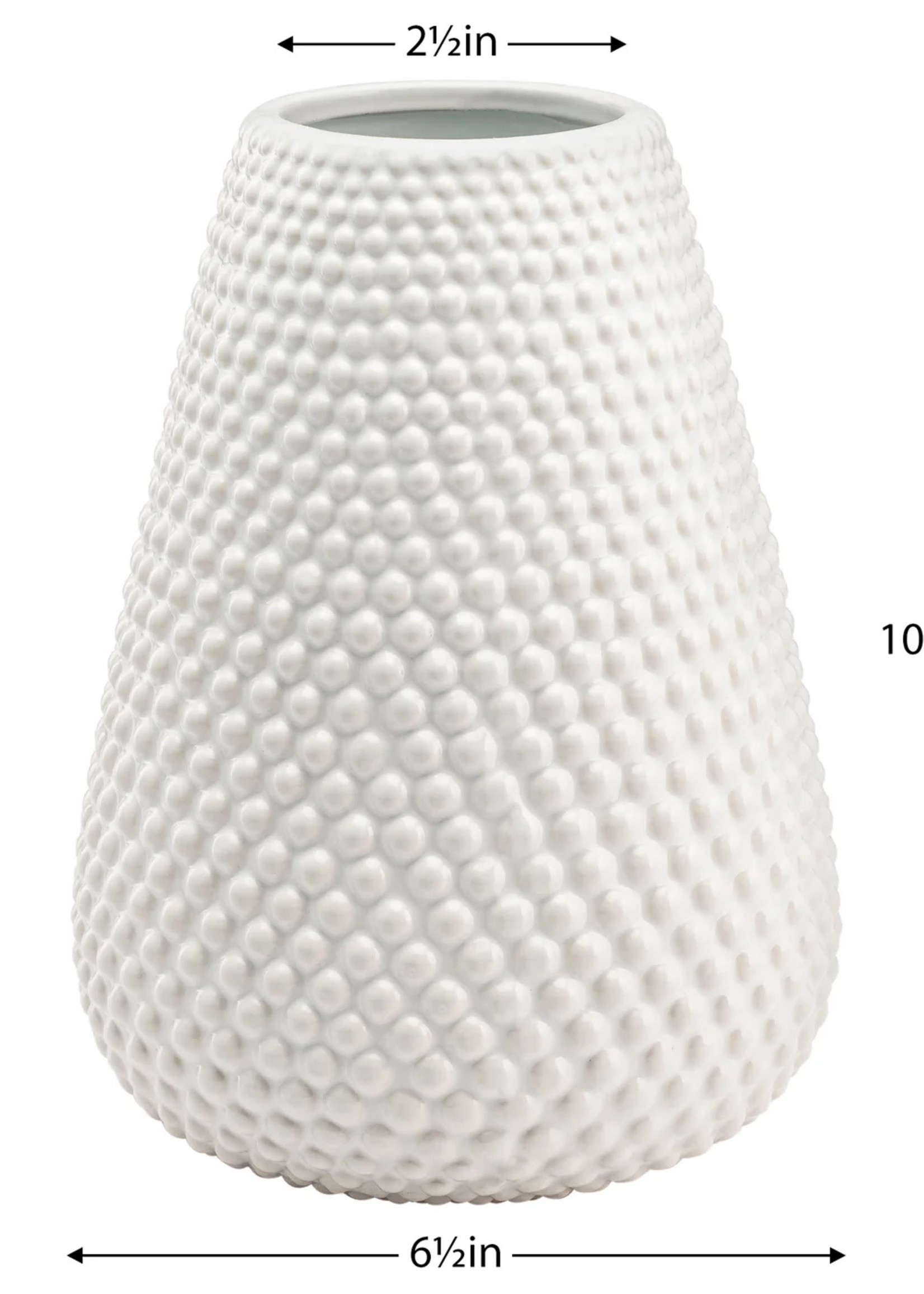 Ceramic White Tapered Vase