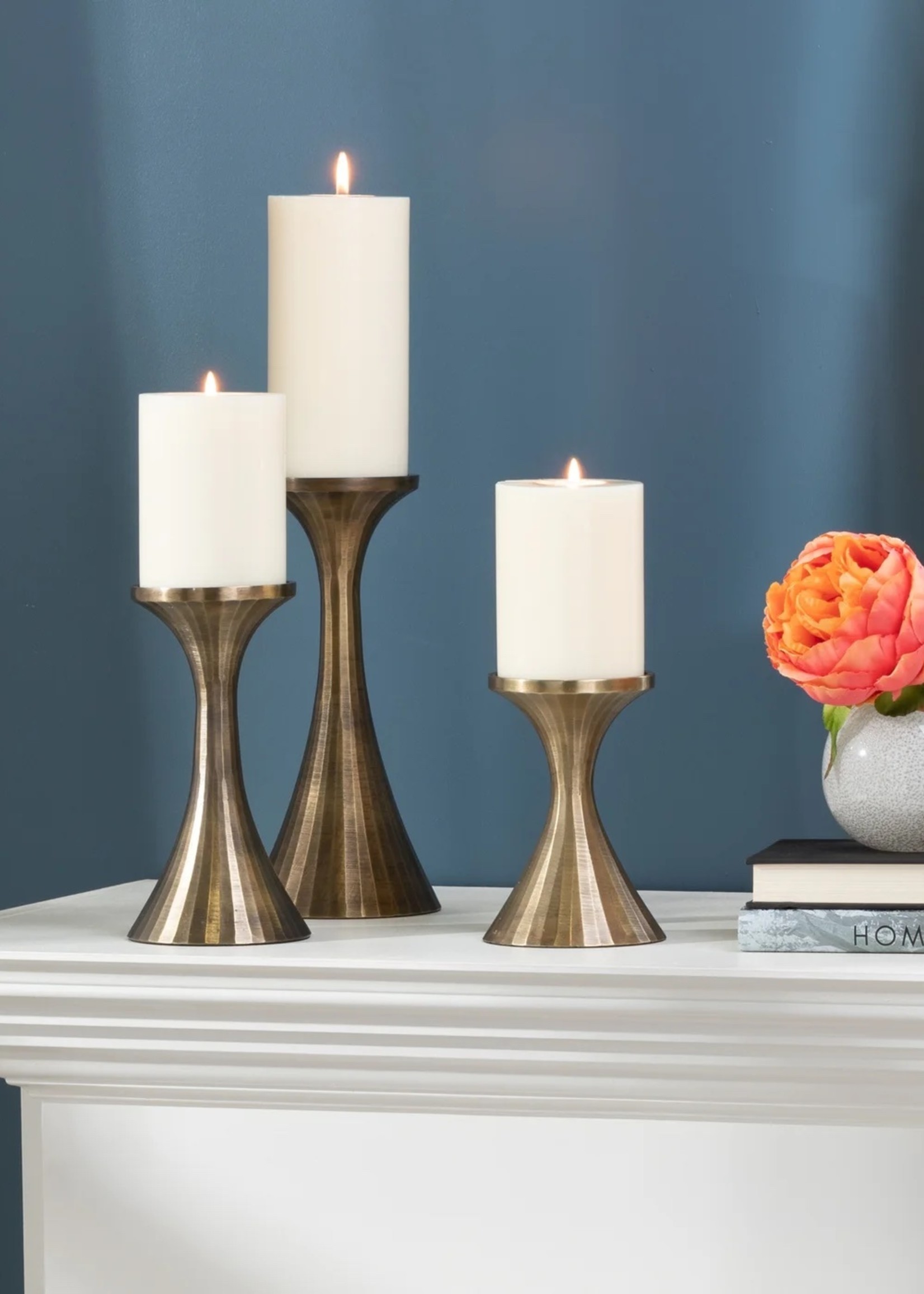 3 Piece Candlestick Set - Gold