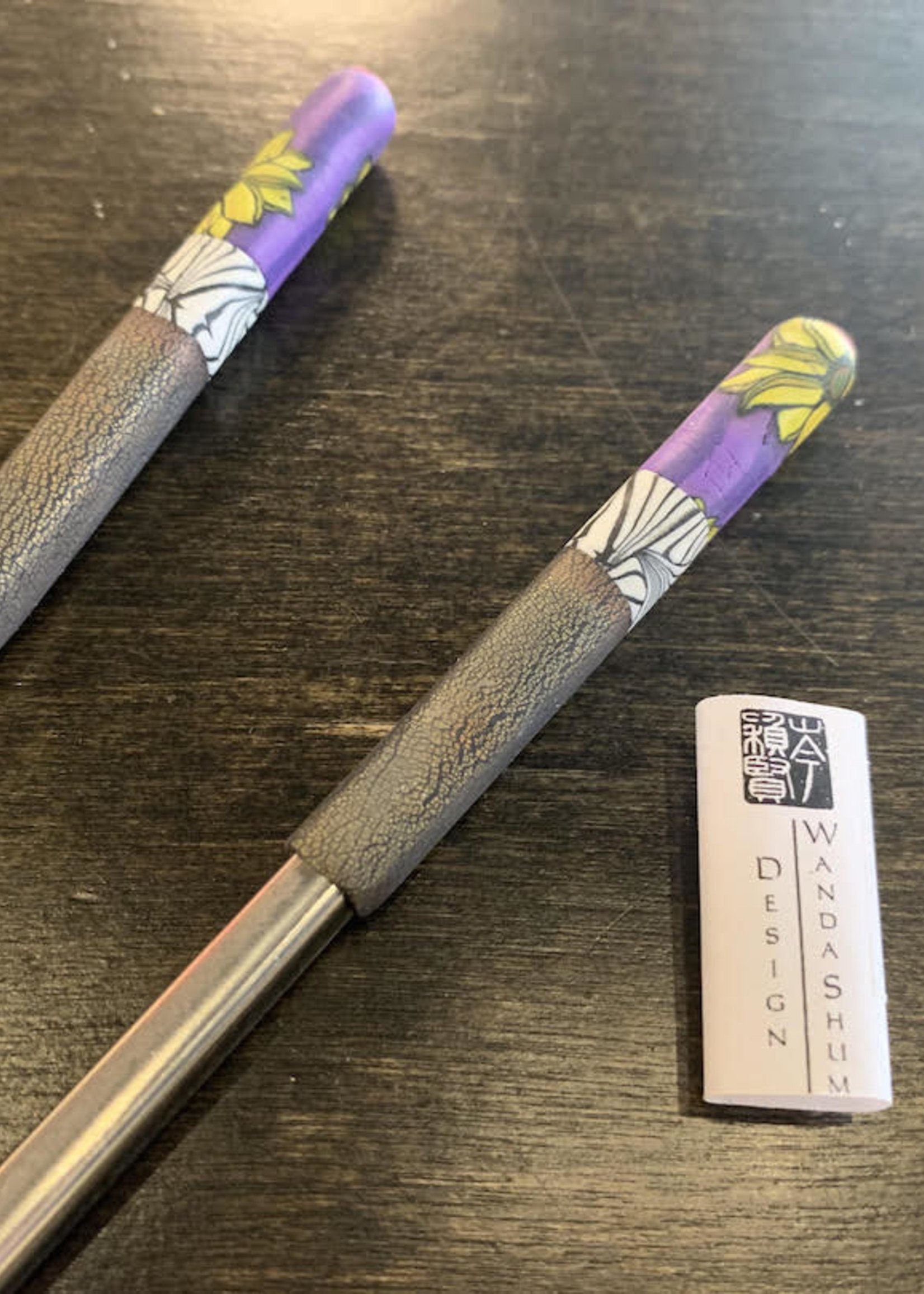 Metal Chopsticks * Purple & Brown