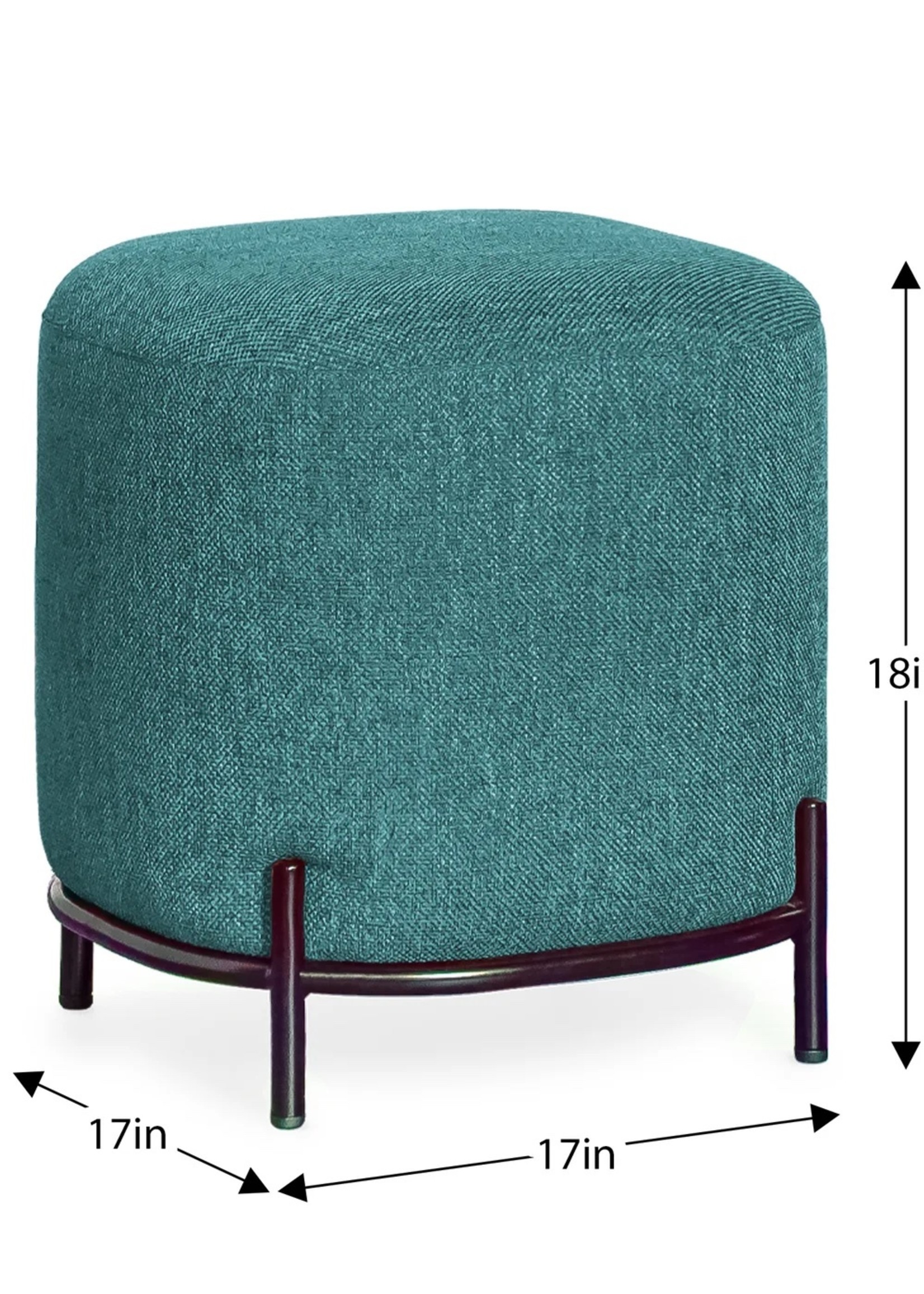 Torre & Tagus Pender Pin Leg Ottoman * Blue