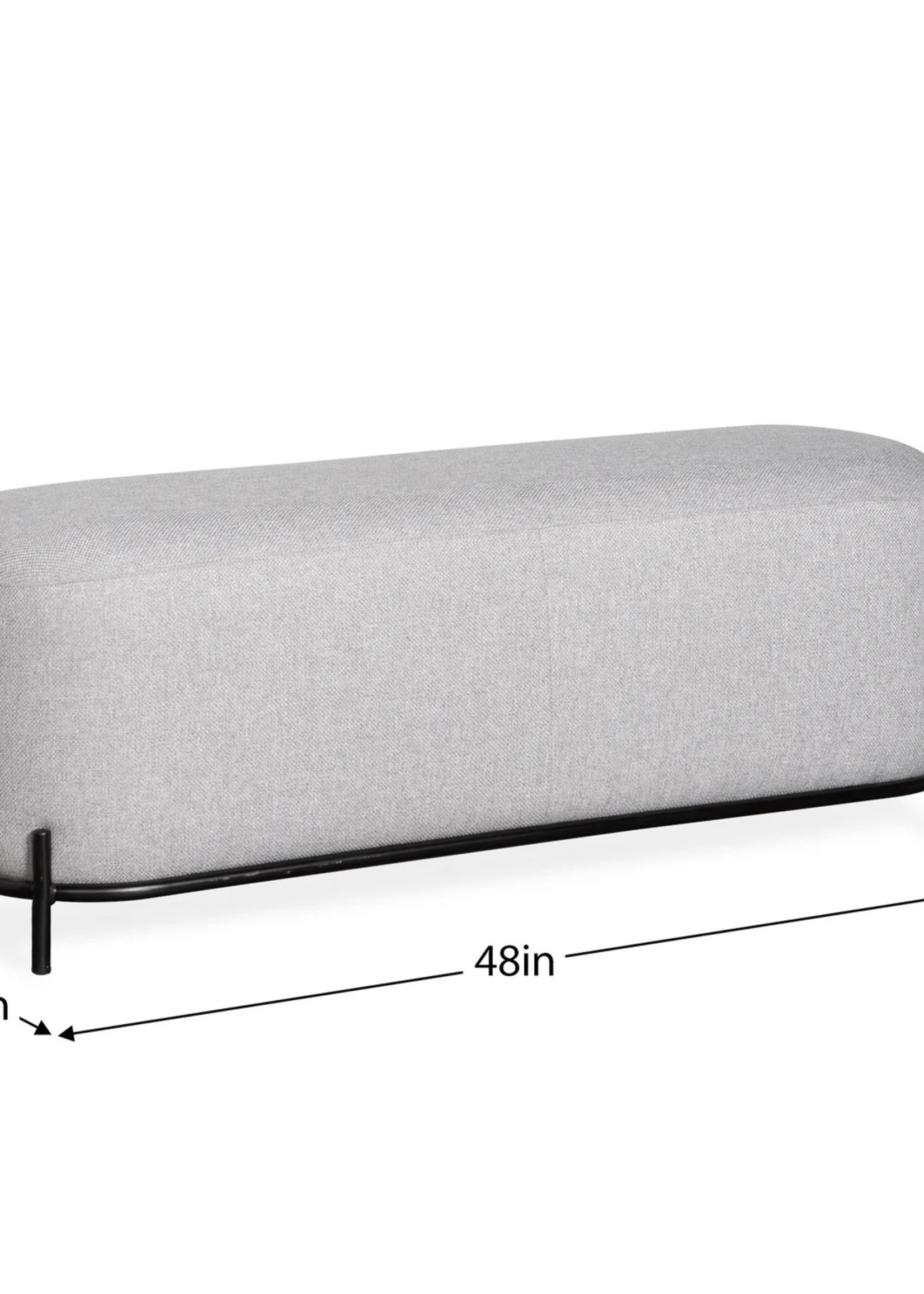 Torre & Tagus Pender Pin Leg Long Bench * Grey
