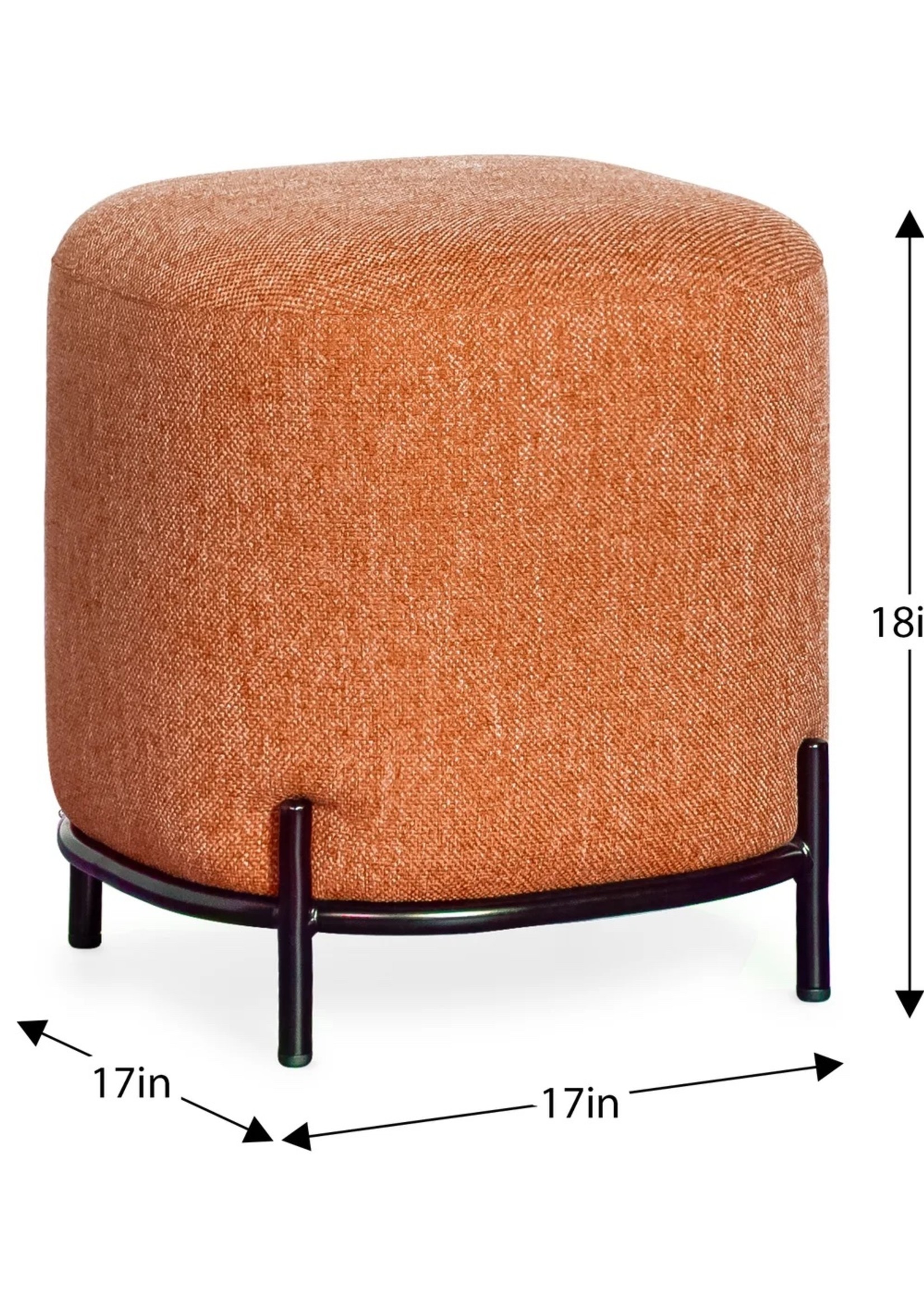 Torre & Tagus Pender Pin Leg Ottoman * Orange