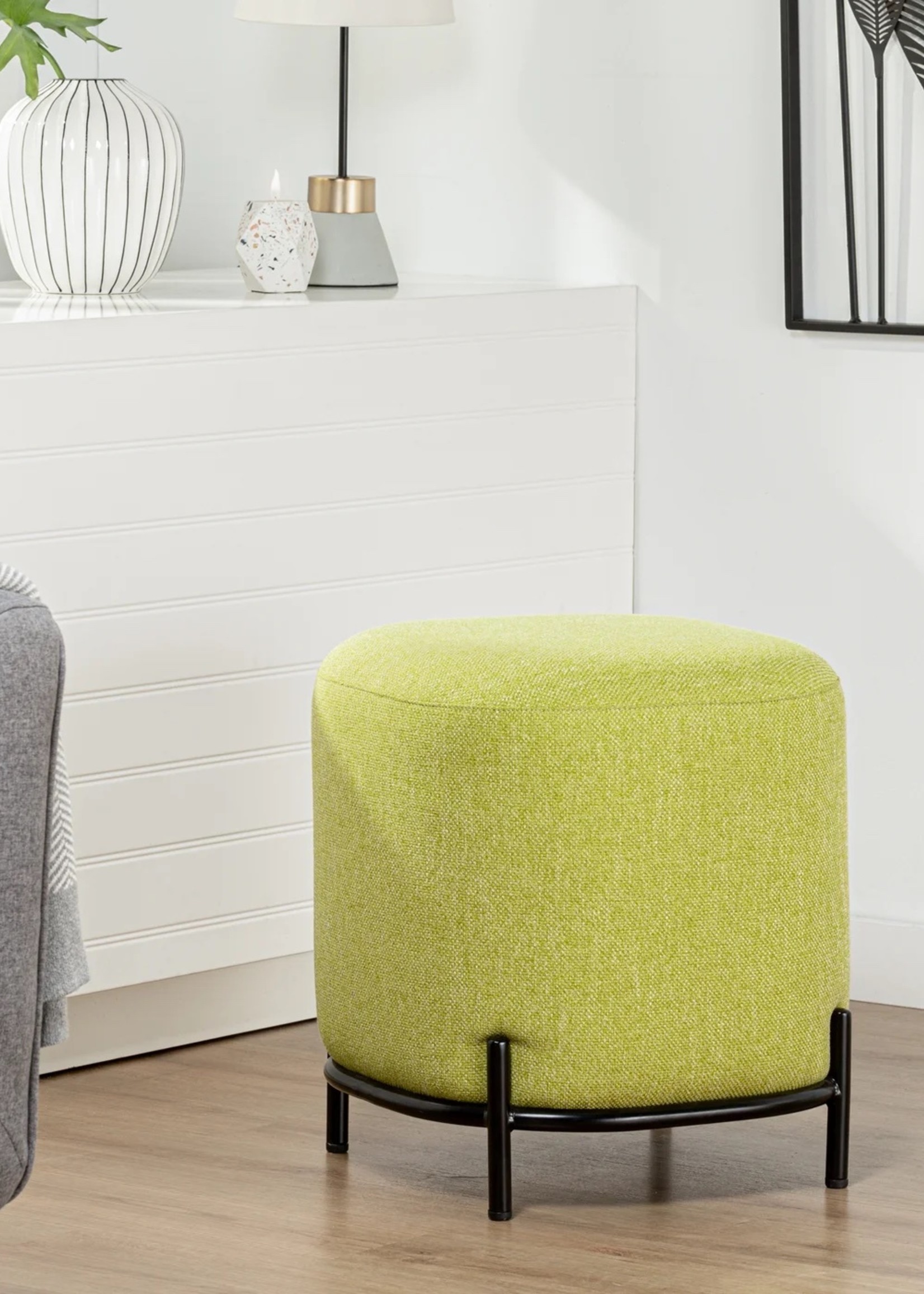 Torre & Tagus Pender Pin Leg Ottoman * Green