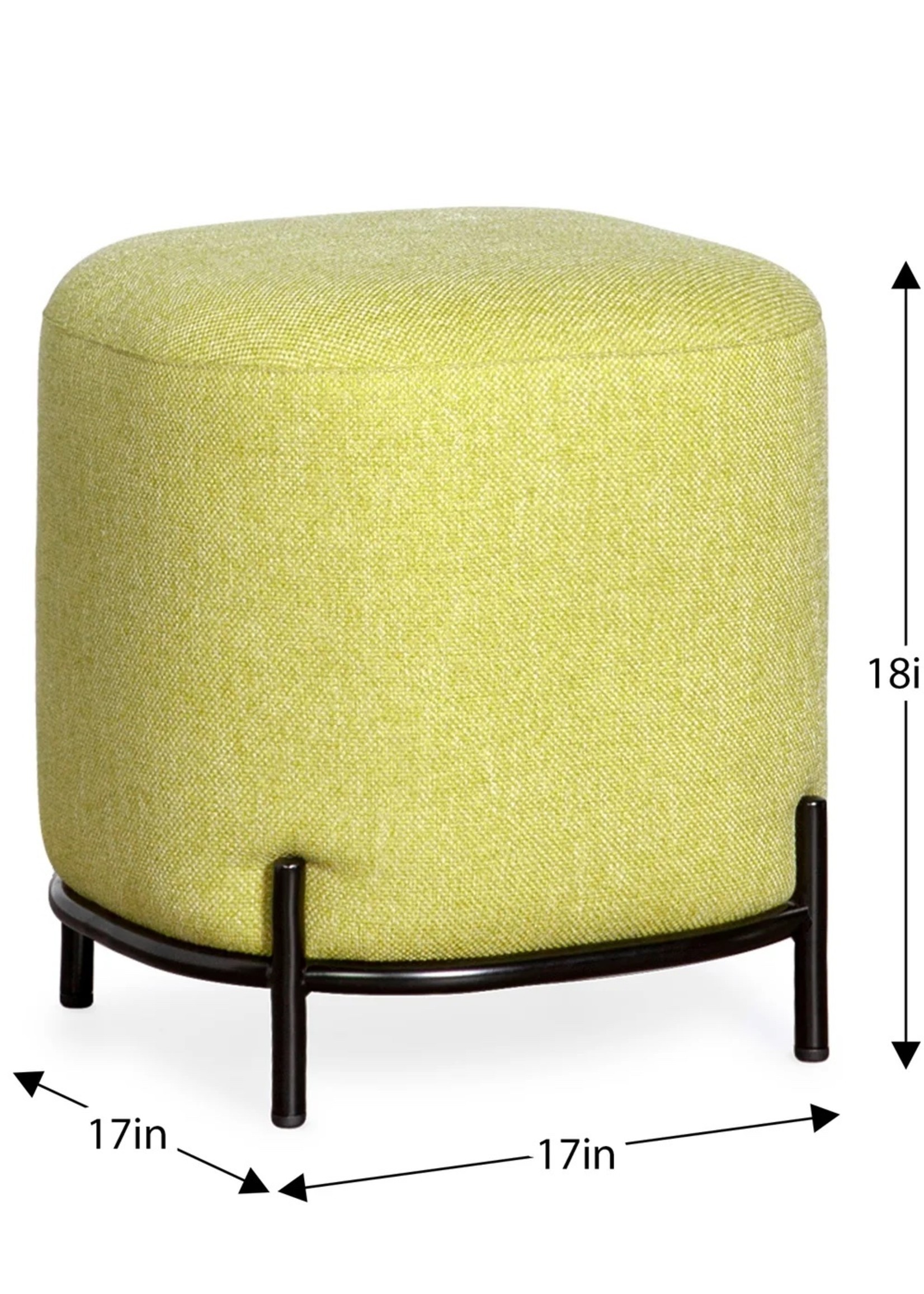 Torre & Tagus Pender Pin Leg Ottoman * Green