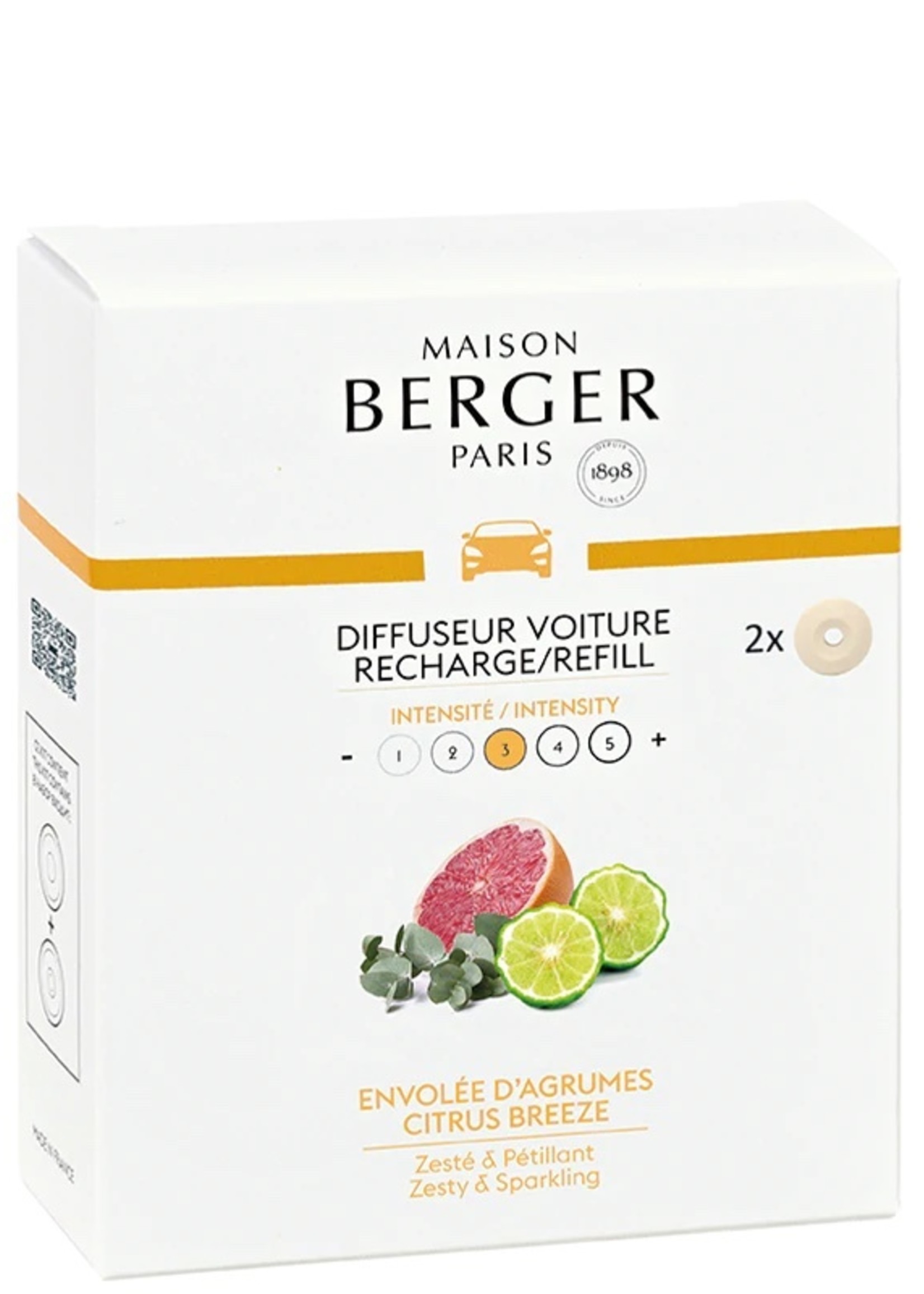 Maison Berger Lamp Berger Car Diffuser Refill * Citrus Breeze
