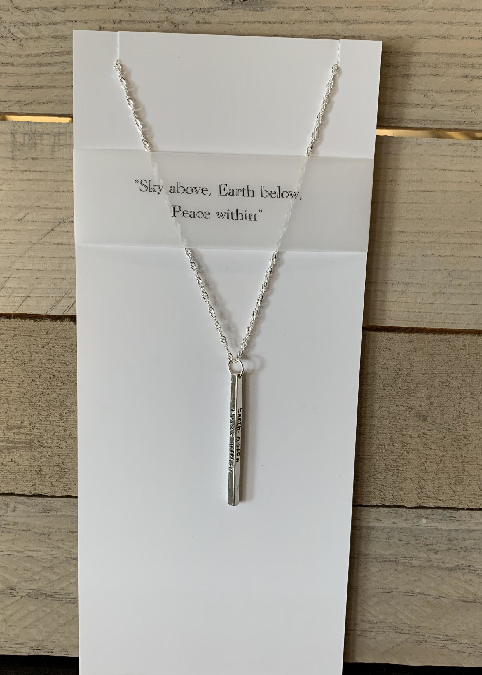 Elements Gallery Quote Necklace: " Peace within"