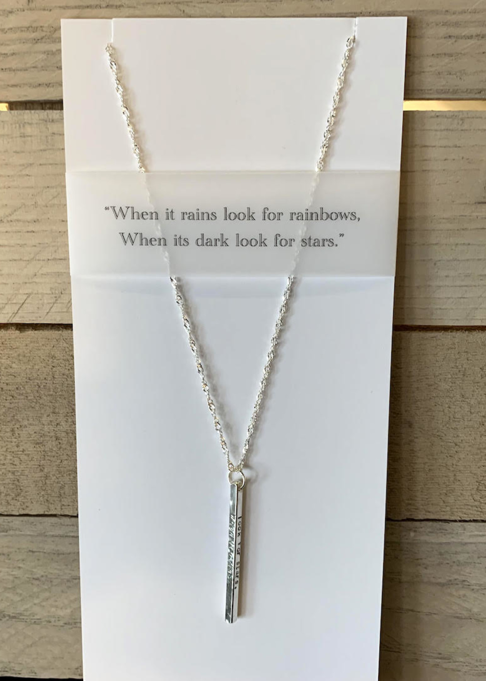 Elements Gallery Quote Necklace: "When it rains, look for rainbows"