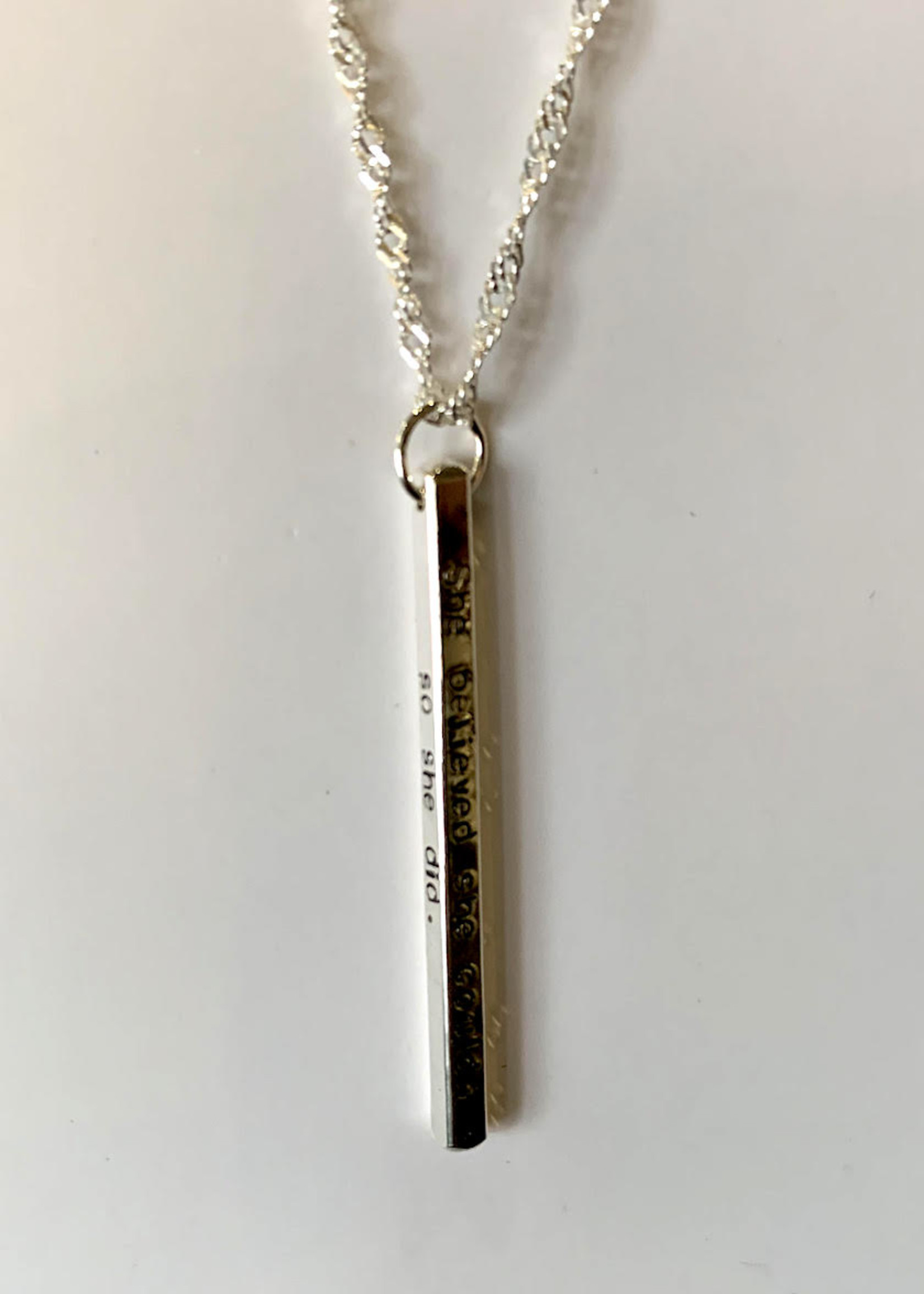 Elements Gallery Quote Necklace: "She believed she could"