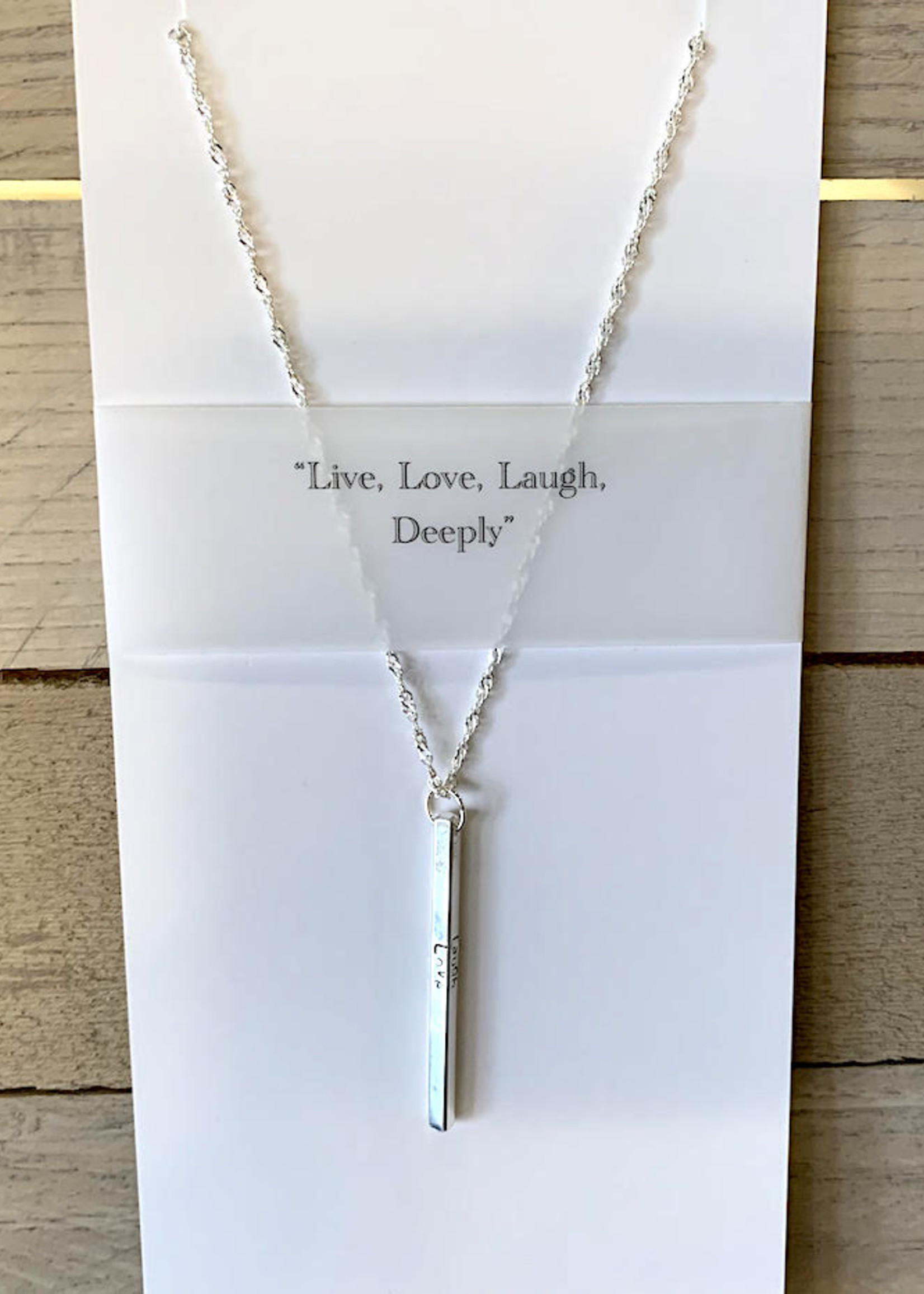 Elements Gallery Quote Necklace: "Live, Love, Laugh, Deeply"
