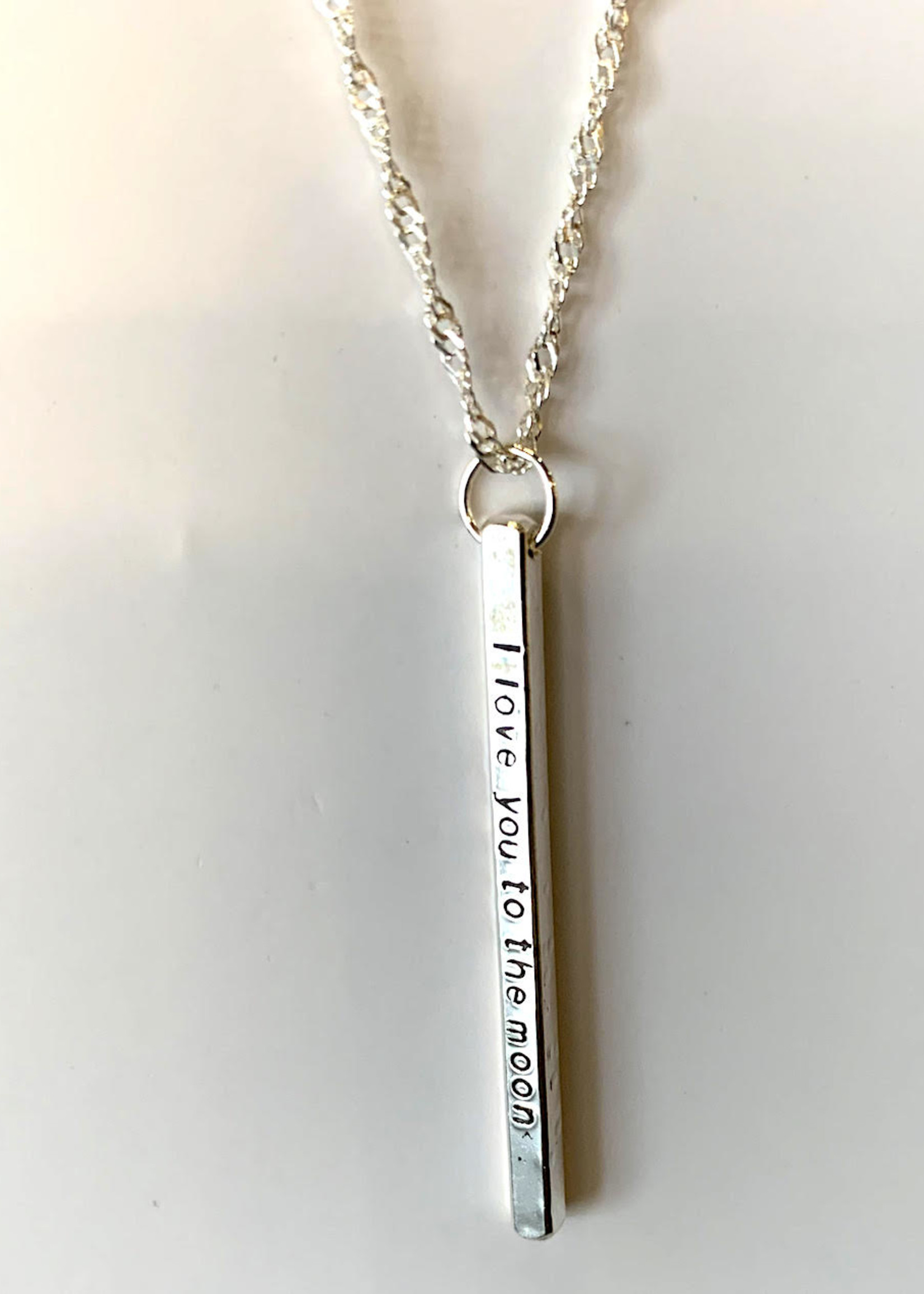 Quote Necklace: "Love you to the moon"