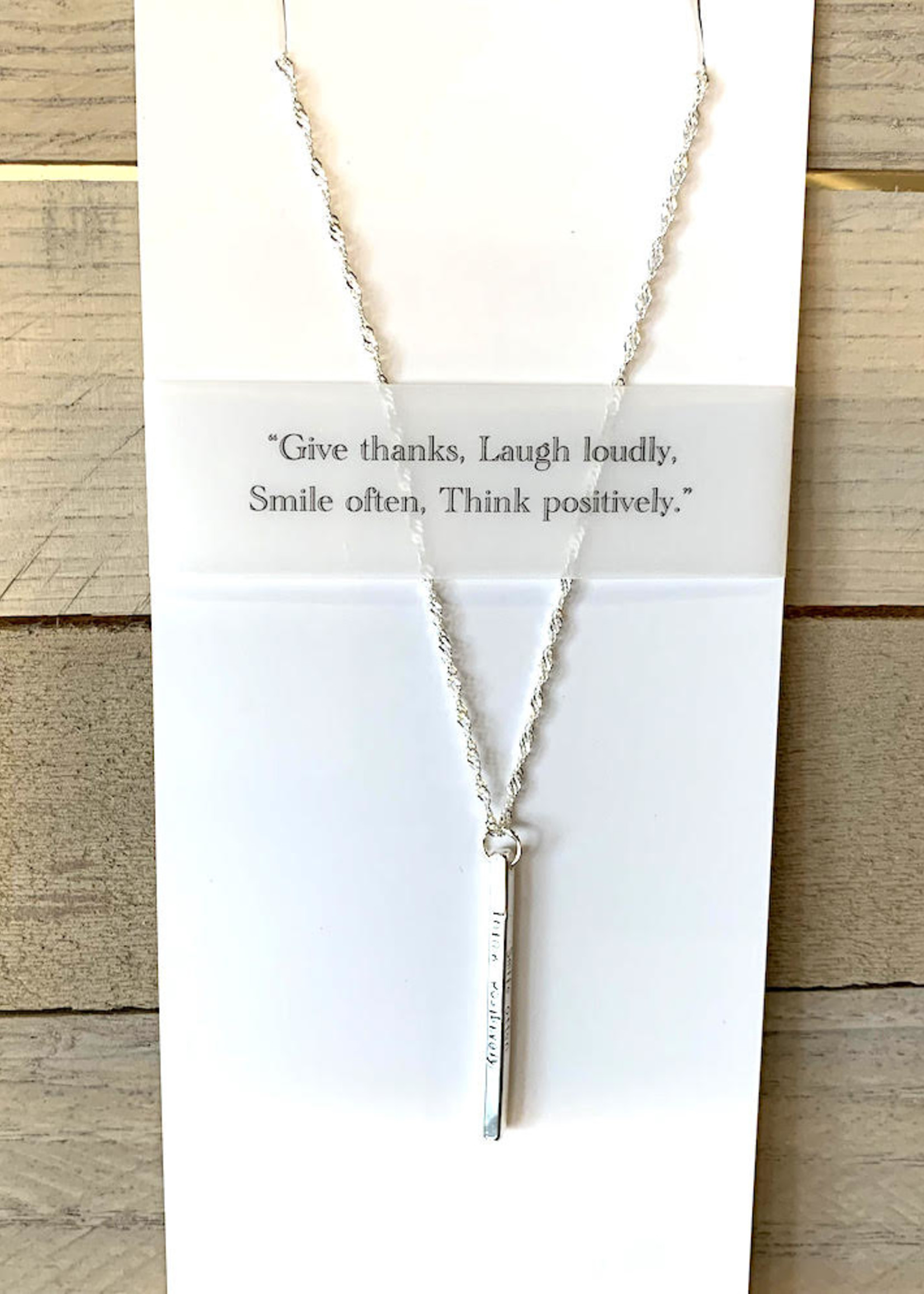 Elements Gallery Quote Necklace: "Give thanks"