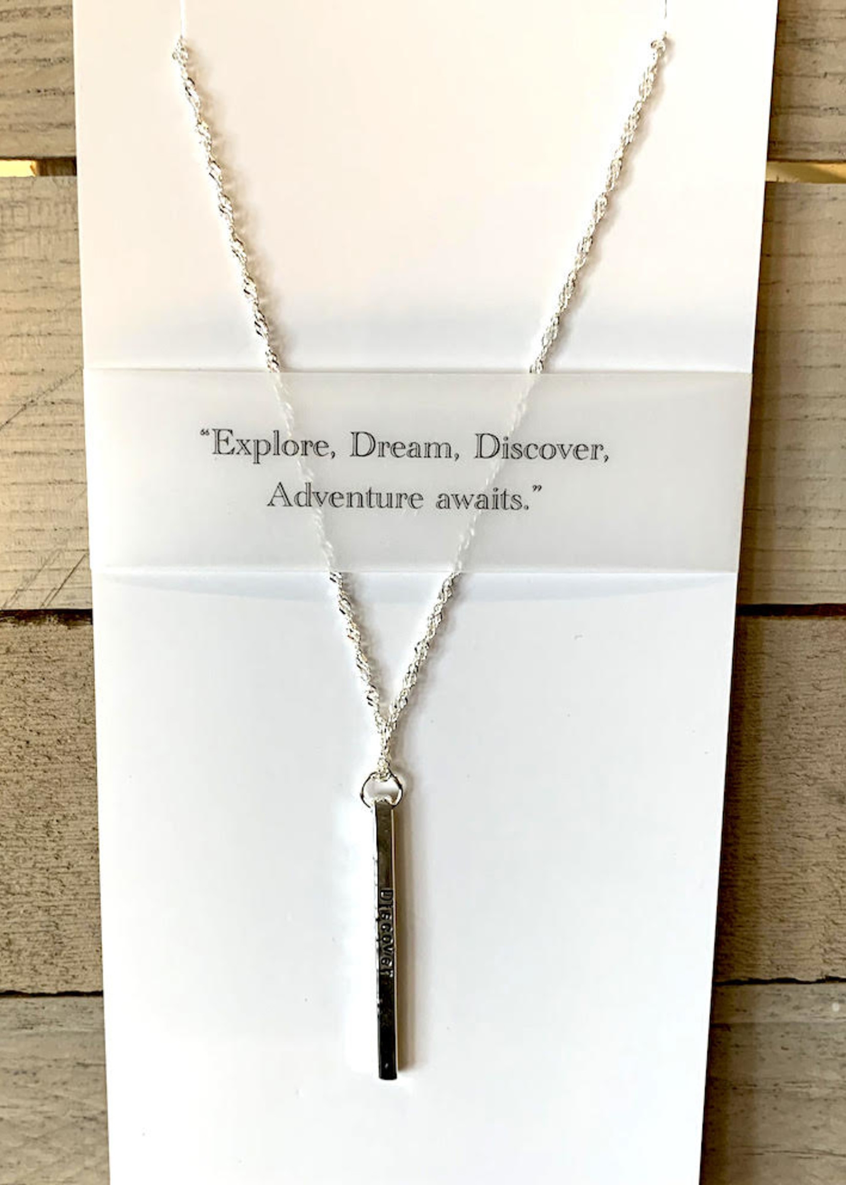 Elements Gallery Quote Necklace: "Explore, Dream, Discover"