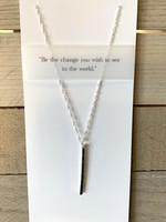 Quote Necklace: "Be the change"