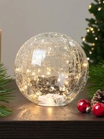LED Sphere Crackle Glass 8"