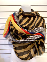 Summer Print Scarf * Jewel Tone Stripe