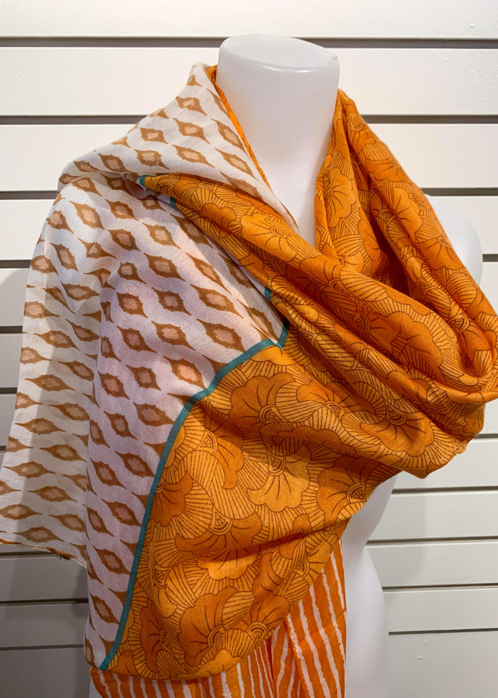 Summer Print Scarf * Tangerine Floral