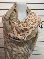 Summer Print Scarf * Brown Floral