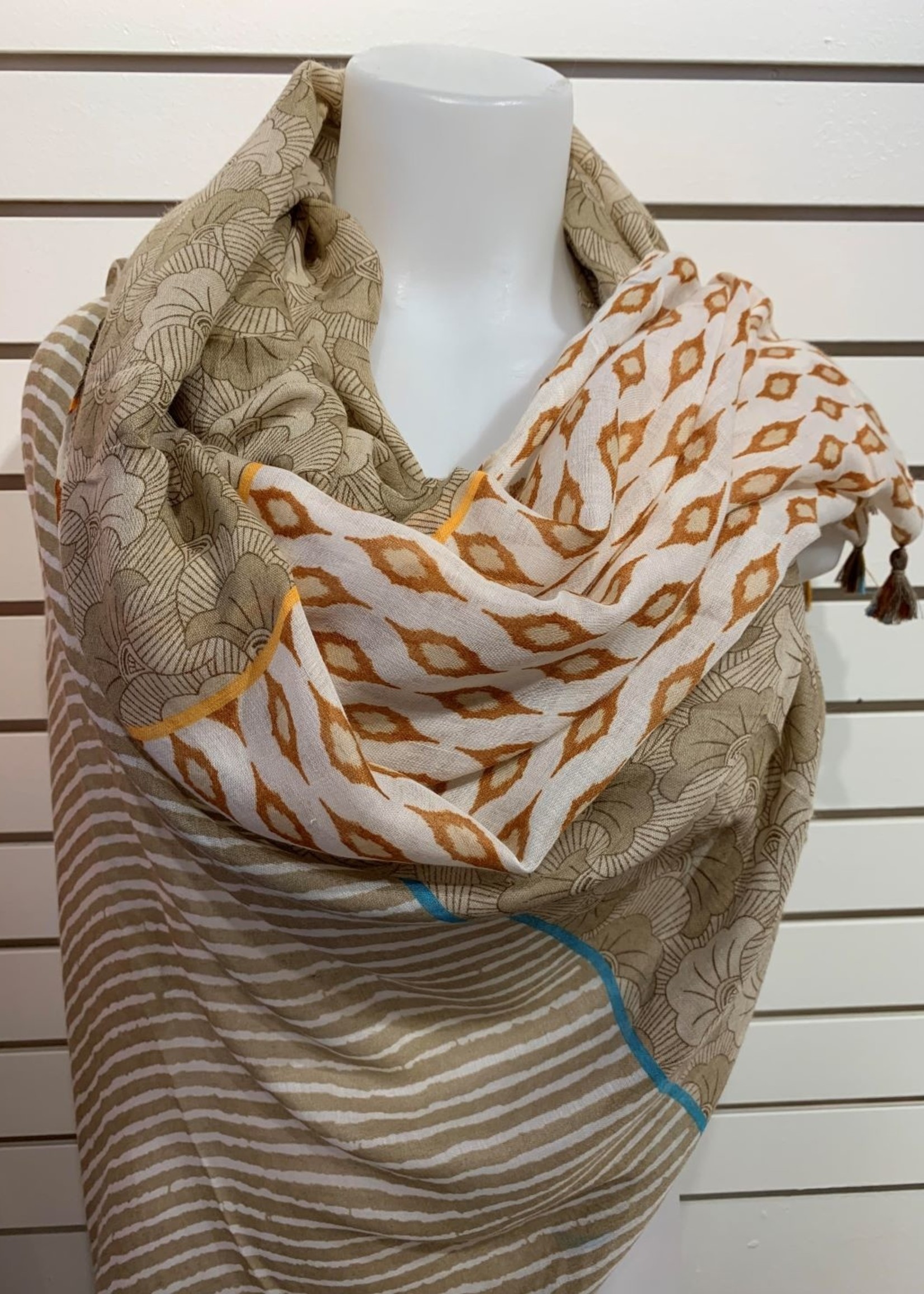 Summer Print Scarf * Brown Floral