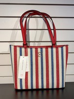 Darling Darling 599 Nautical Jute Tote - Lg - Red & White