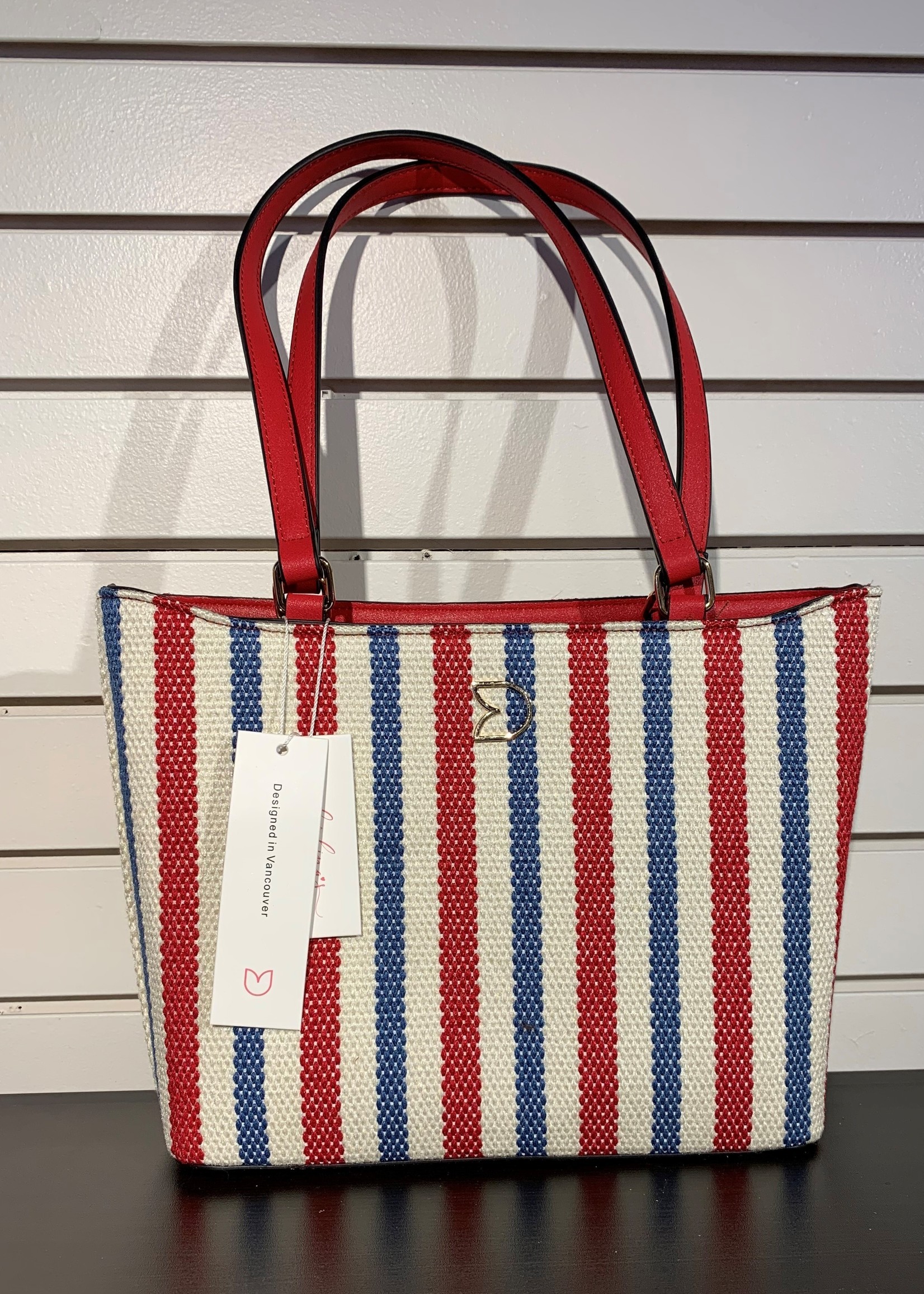 Darling Darling 599 Nautical Jute Tote - Lg - Red & White